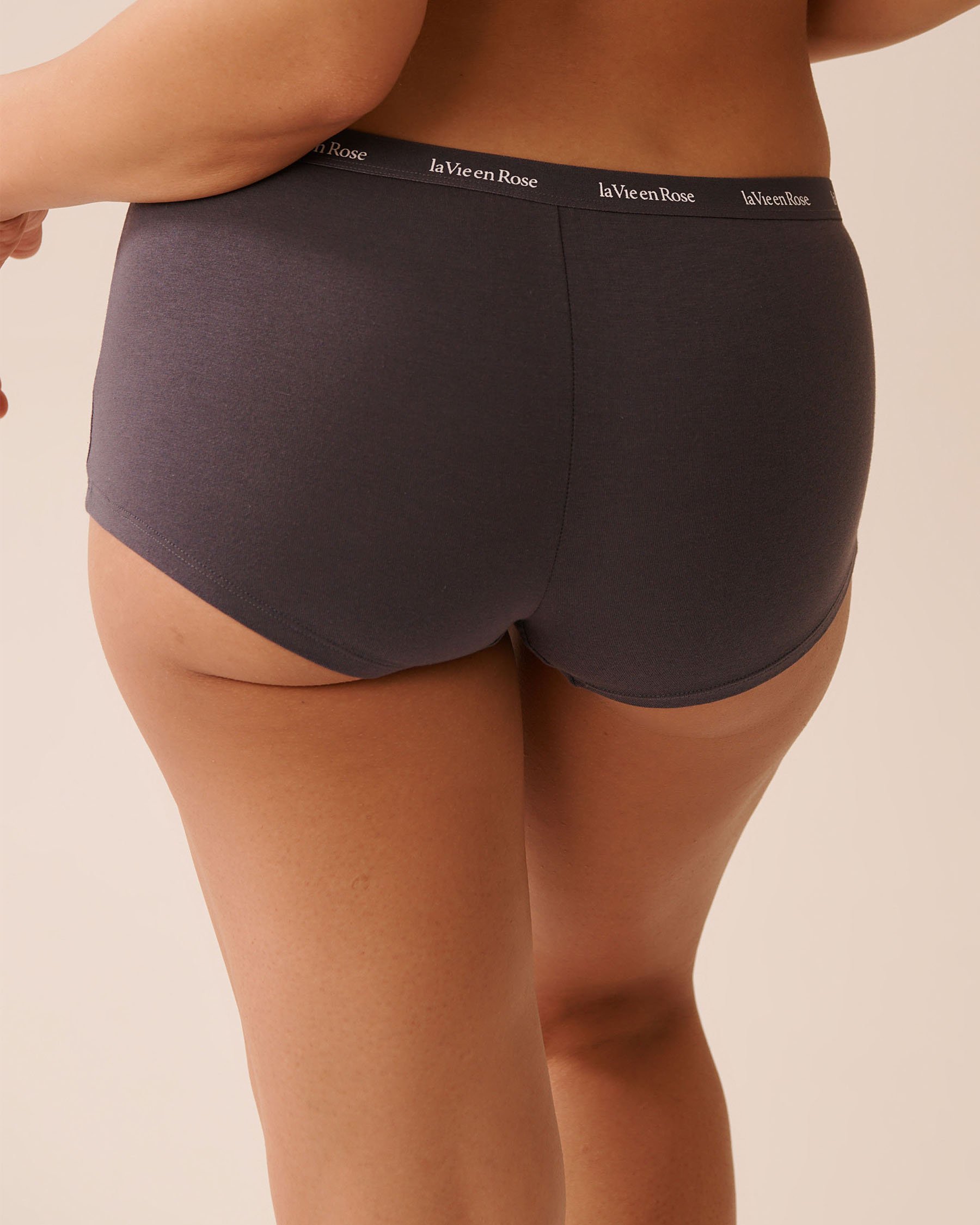 LA VIE EN ROSE Cotton Boyleg Panty Anthracite 20100644 - View2