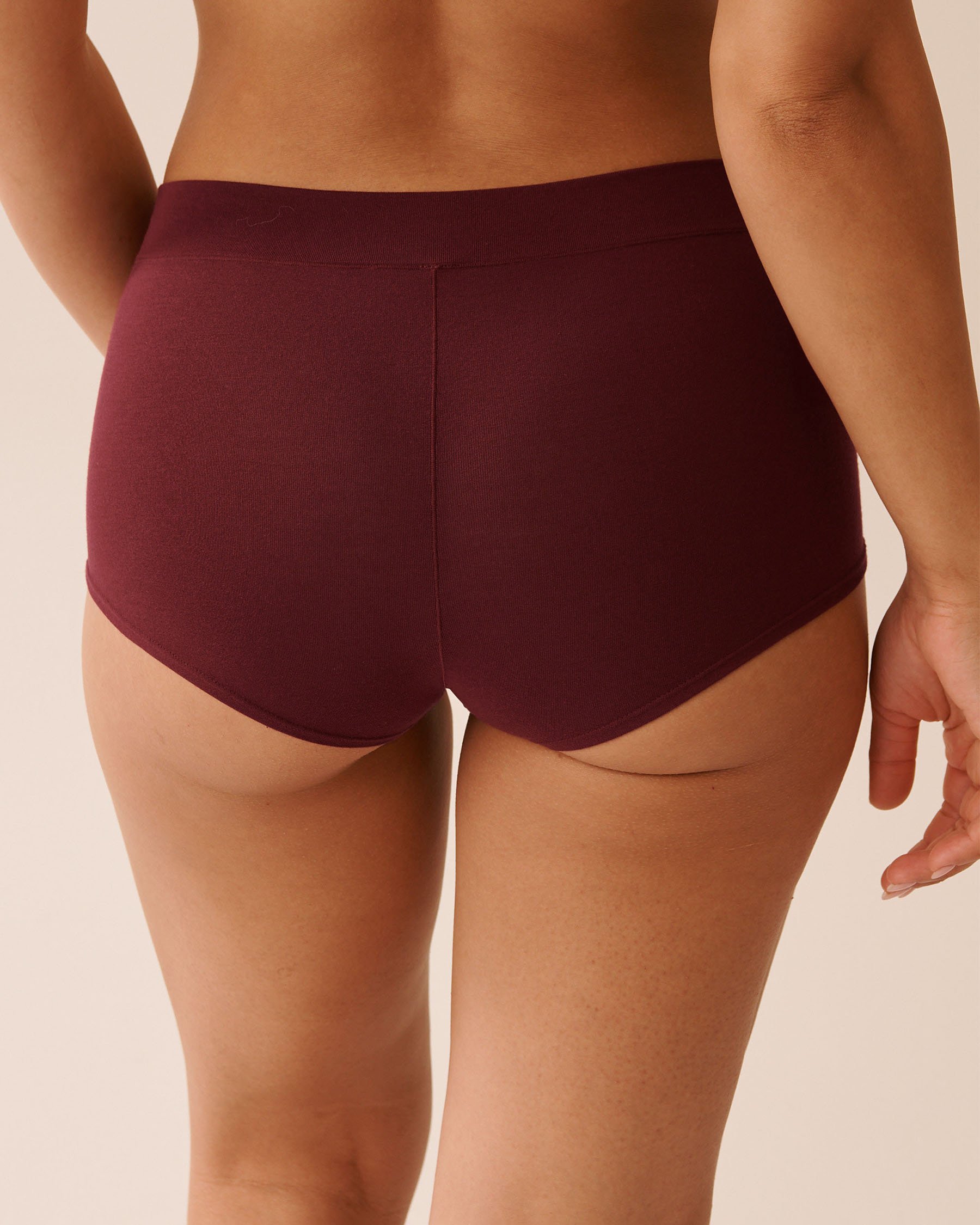 LA VIE EN ROSE Modal High Waist Hiphugger Panty Burgundy 20200695 - View2