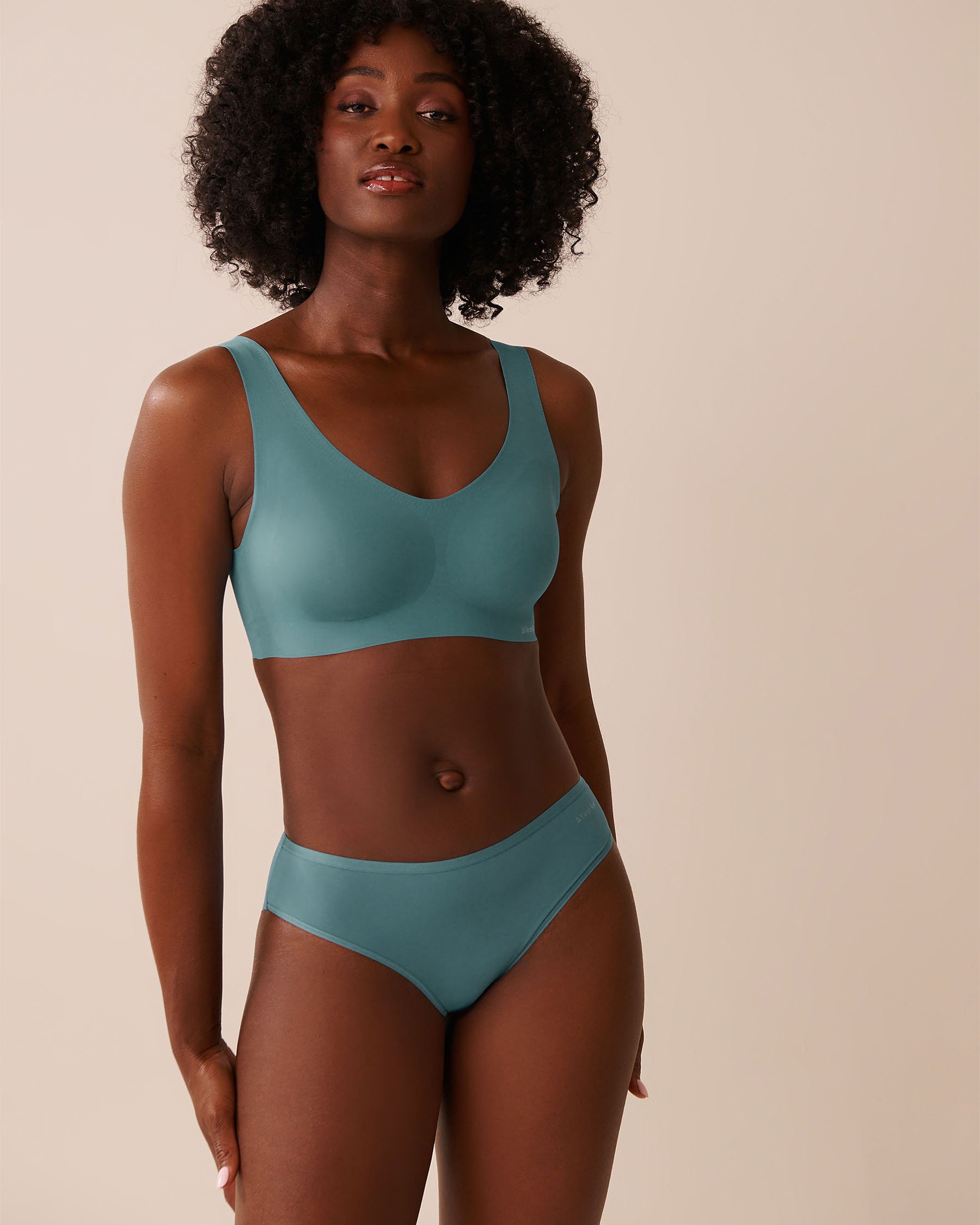 LA VIE EN ROSE Microfiber Sleek Back Bikini Panty Teal Blue 20300431 - View4
