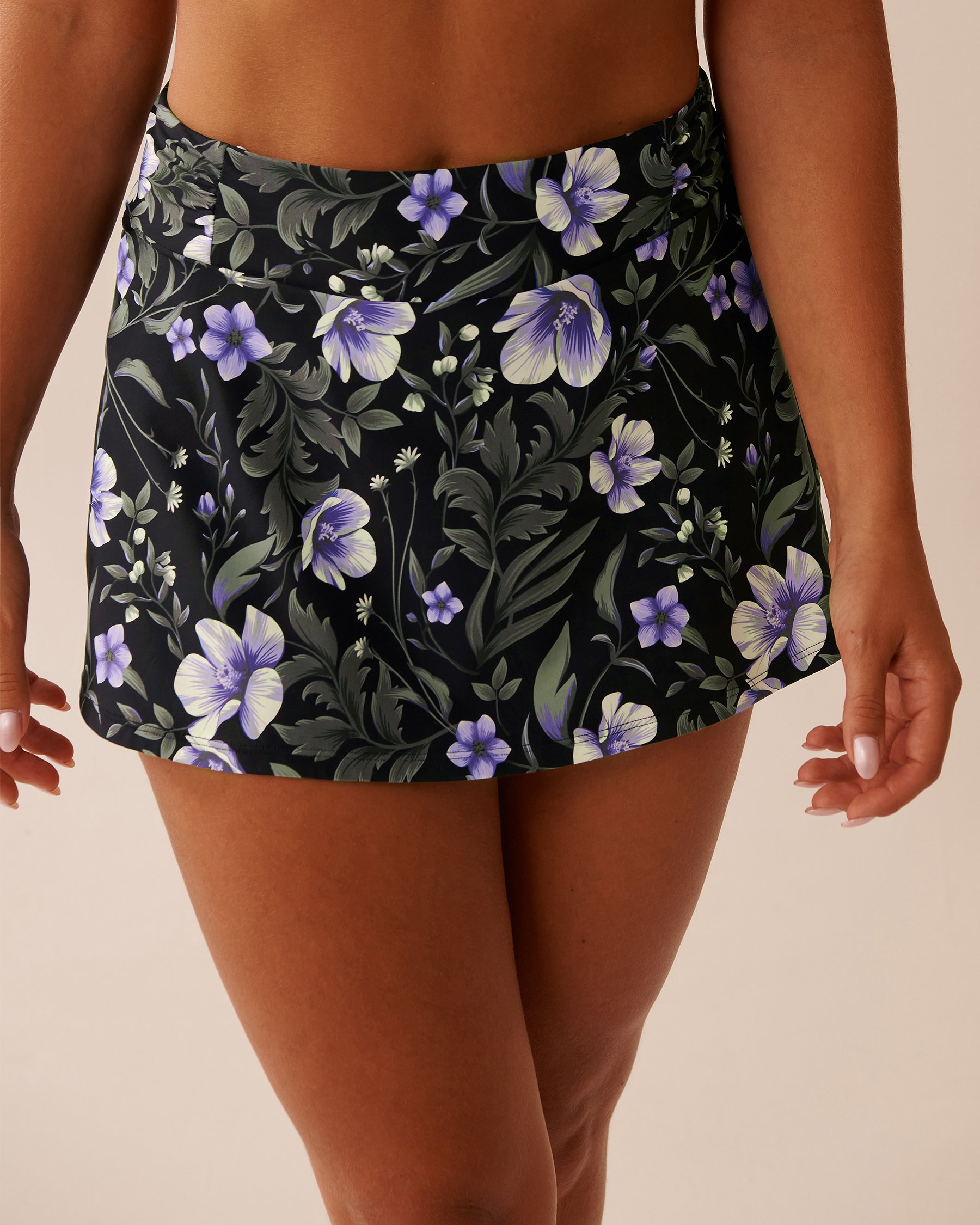 LA VIE EN ROSE AQUA AFTER DARK BLOOMS High Waist Skirt Bikini Bottom After Dark Blooms 70300784 - View1