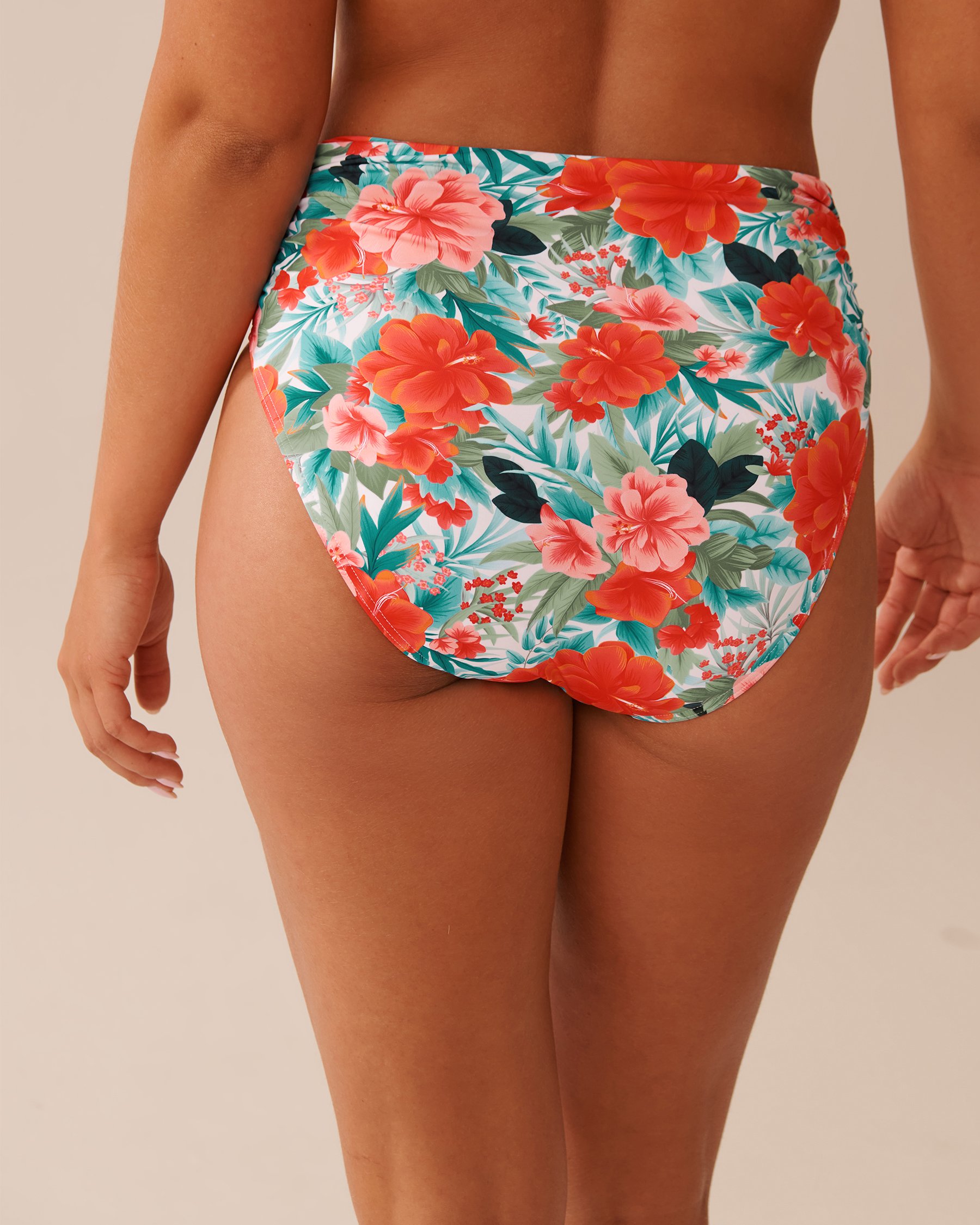 LA VIE EN ROSE AQUA Bas de bikini taille haute plissé ISLAND DREAMS Escale paradisiaque 70300787 - View2