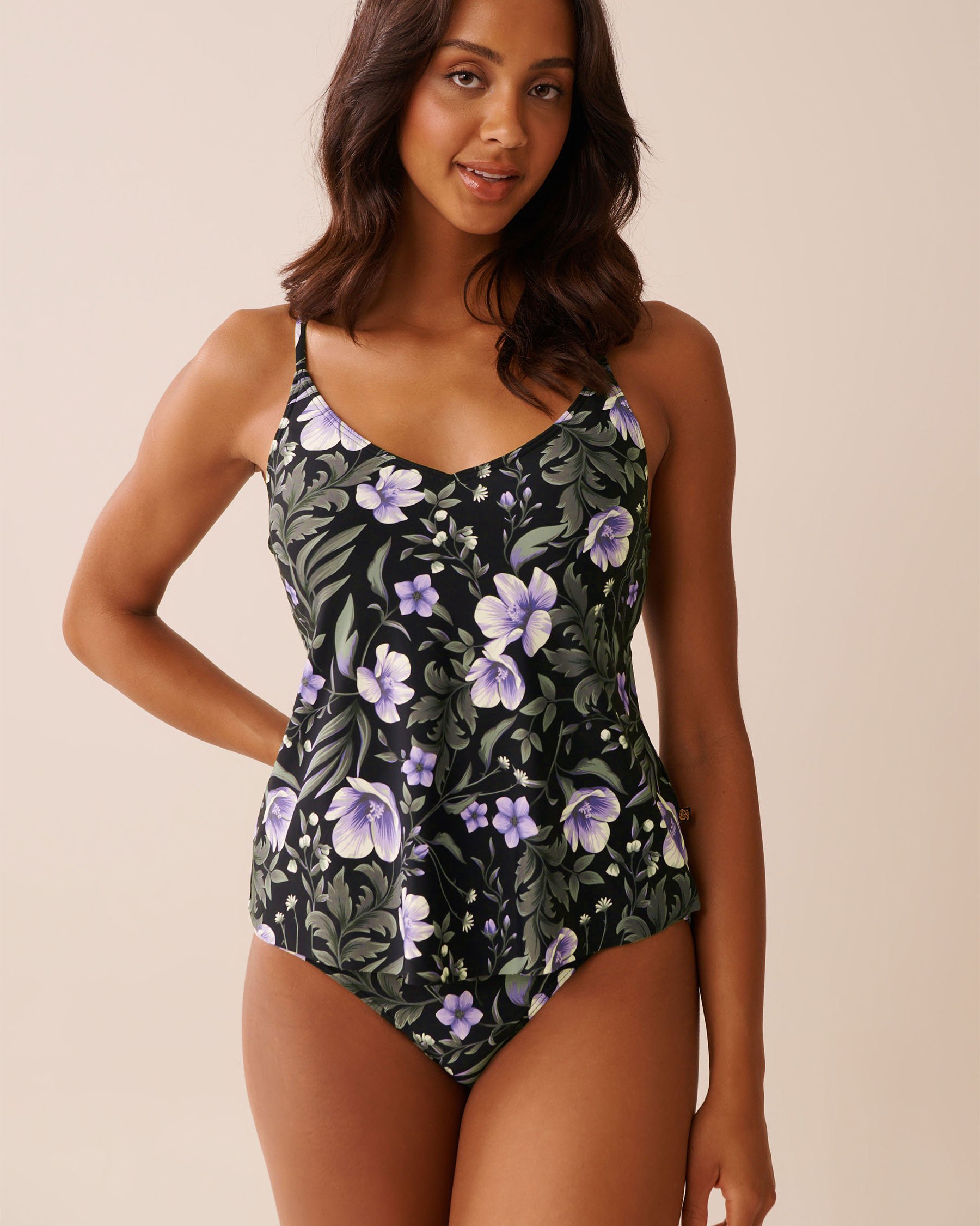 LA VIE EN ROSE AQUA Haut tankini col en V bonnet D AFTER DARK BLOOMS Fleurs de nuit 70100838 - View1