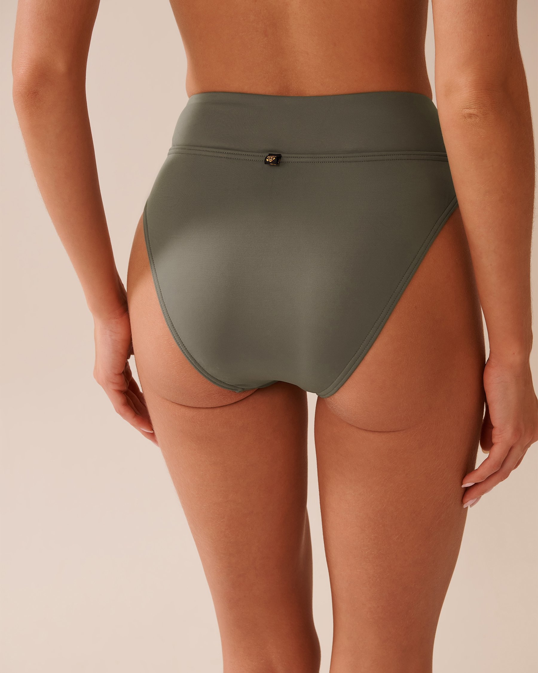 LA VIE EN ROSE AQUA KHAKI GREY High Waist Brazilian Bikini Bottom Khaki Grey 70300792 - View4