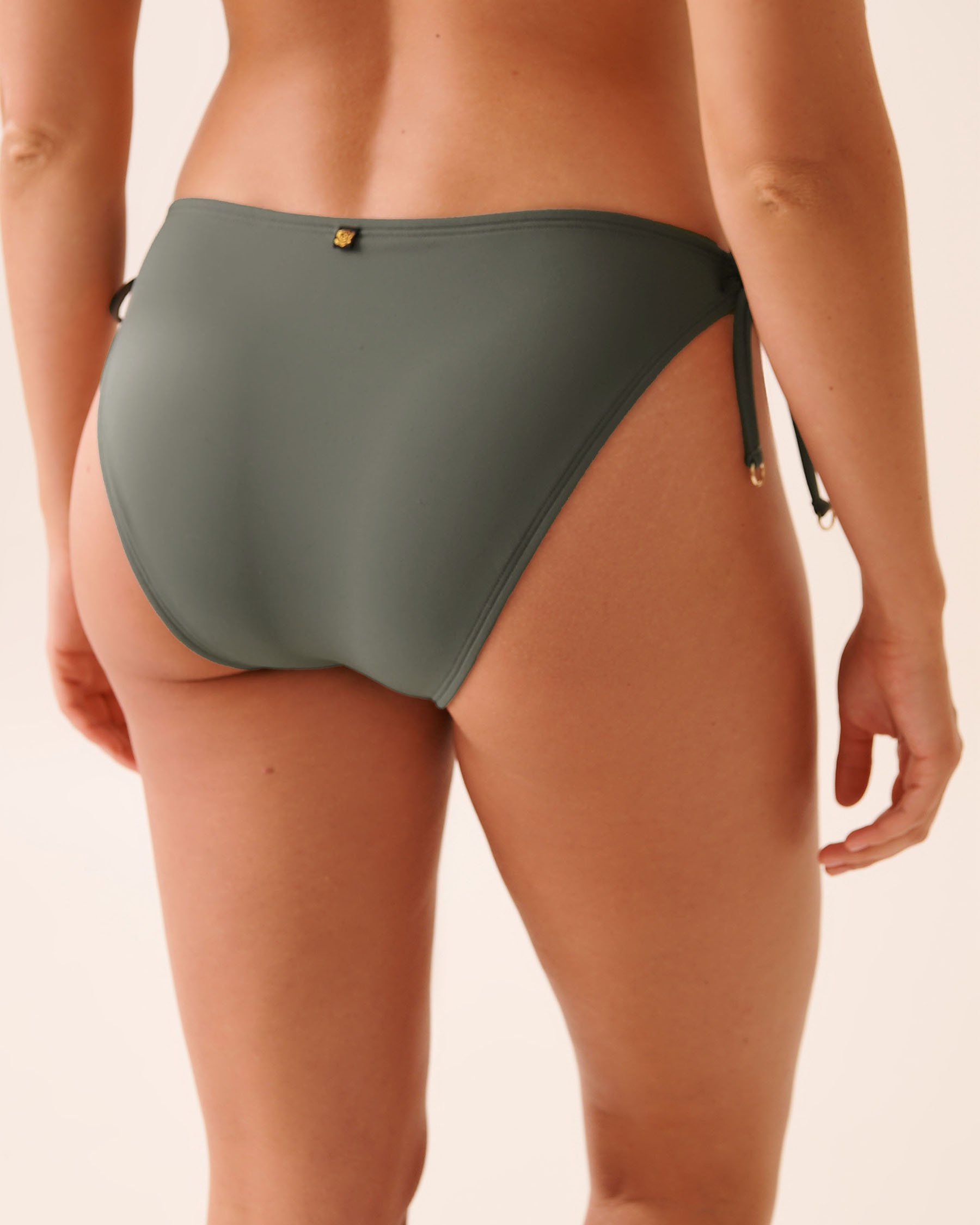 LA VIE EN ROSE AQUA KHAKI GREY Side Tie Brazilian Bikini Bottom Khaki Grey 70300781 - View2
