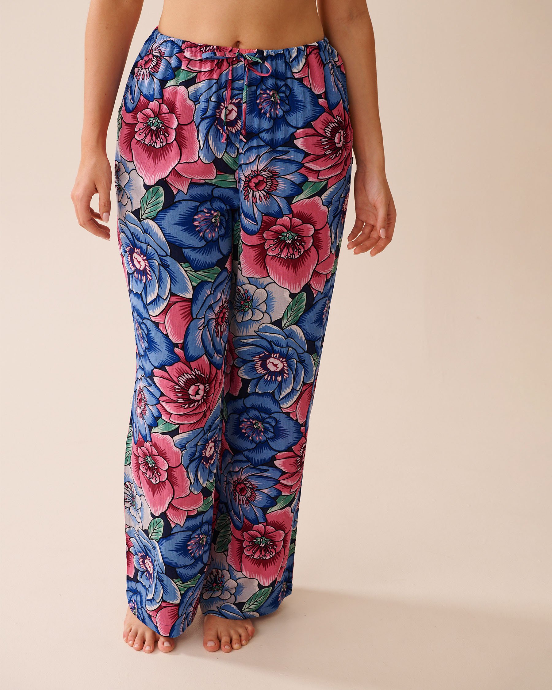 LA VIE EN ROSE AQUA Pantalon en gaze à fleurs Fleurs pop 80200081 - Voir2