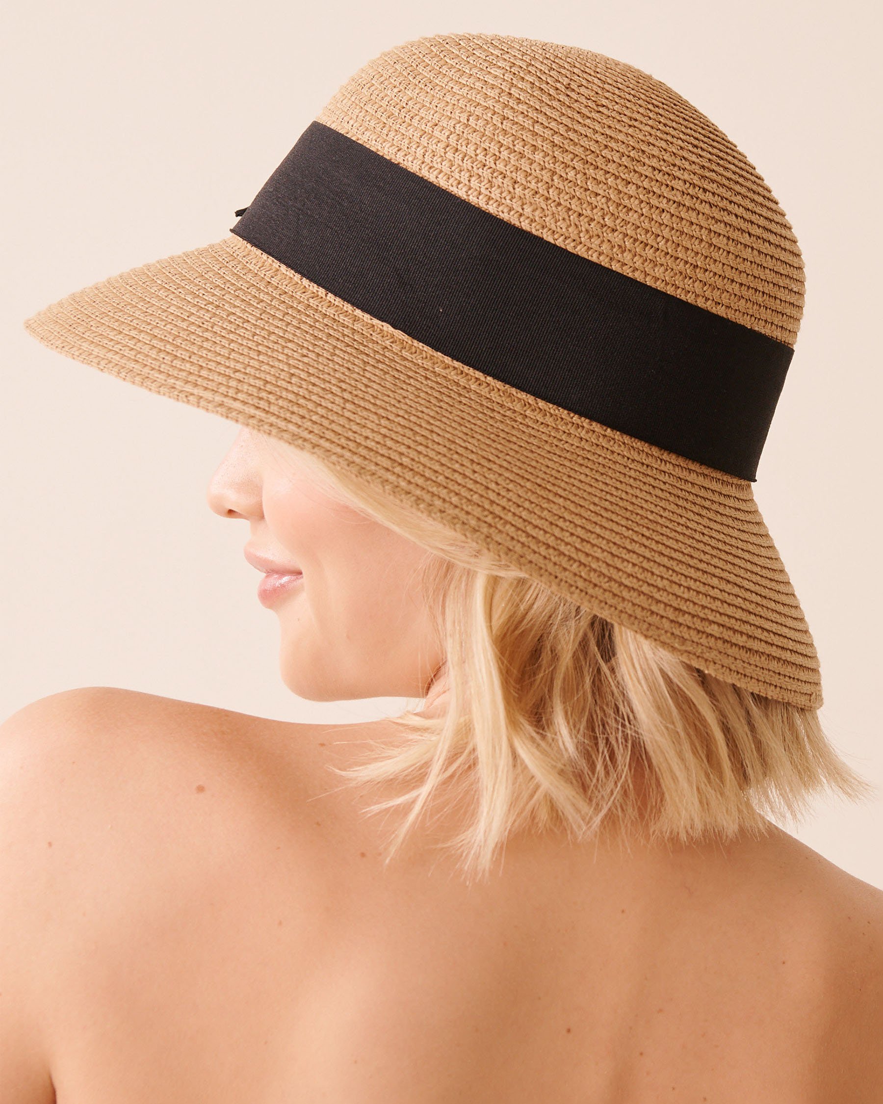 LA VIE EN ROSE AQUA Chapeau melon en paille Beige 80500116 - View2