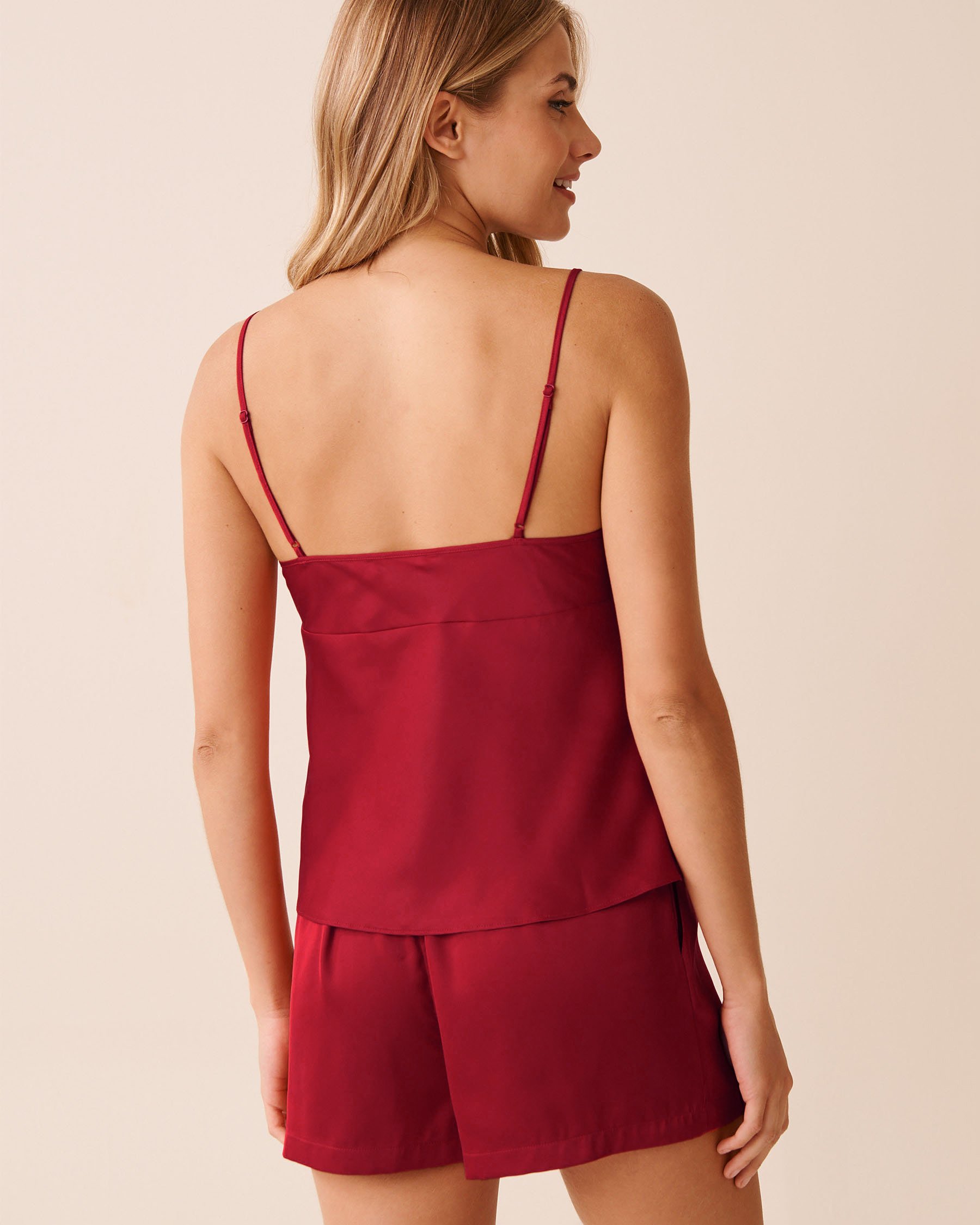 LA VIE EN ROSE Twist Knot Satin Cami Merry Red 60100162 LA VIE EN ROSE Twist Knot Satin Cami Merry Red 60100162 - View4