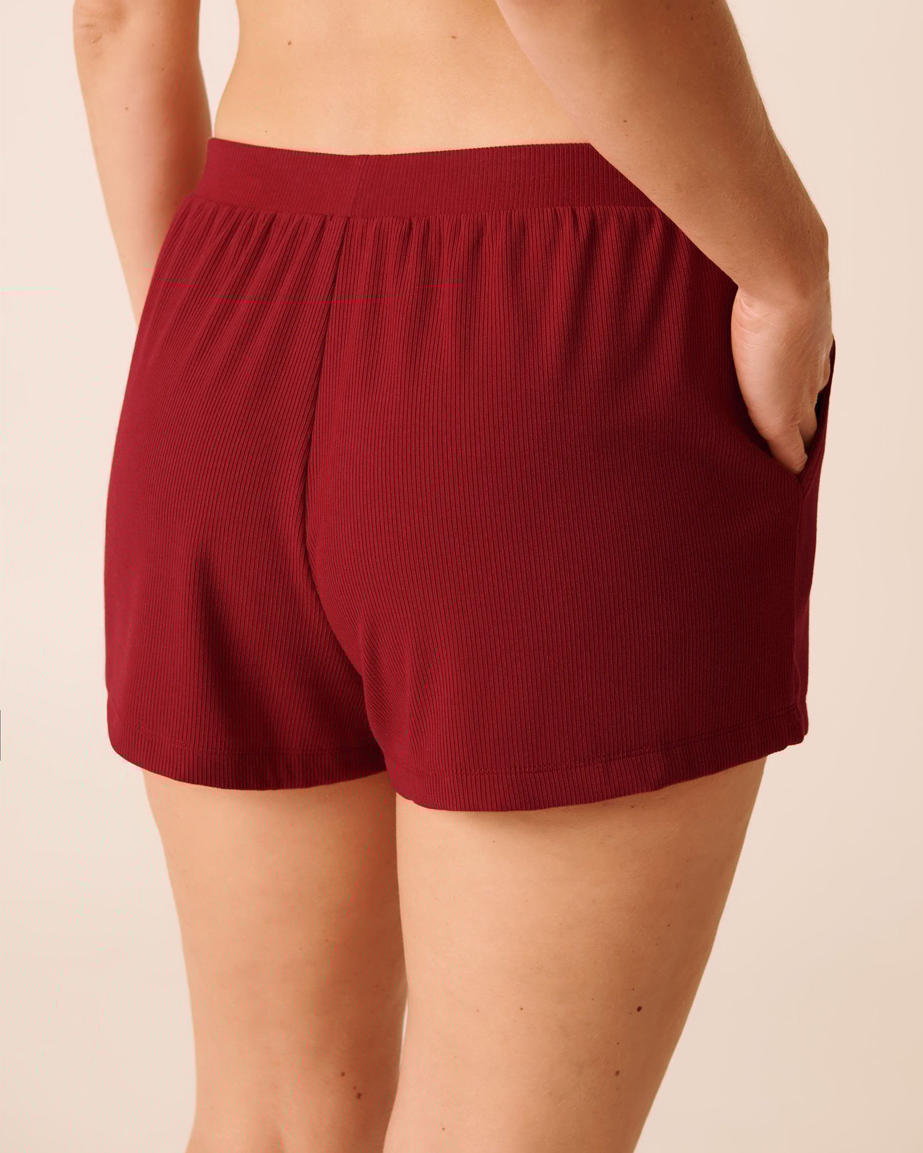 LA VIE EN ROSE Short en modal côtelé Rouge joyeux 60200166 LA VIE EN ROSE Short en modal côtelé Rouge joyeux 60200166 - View2