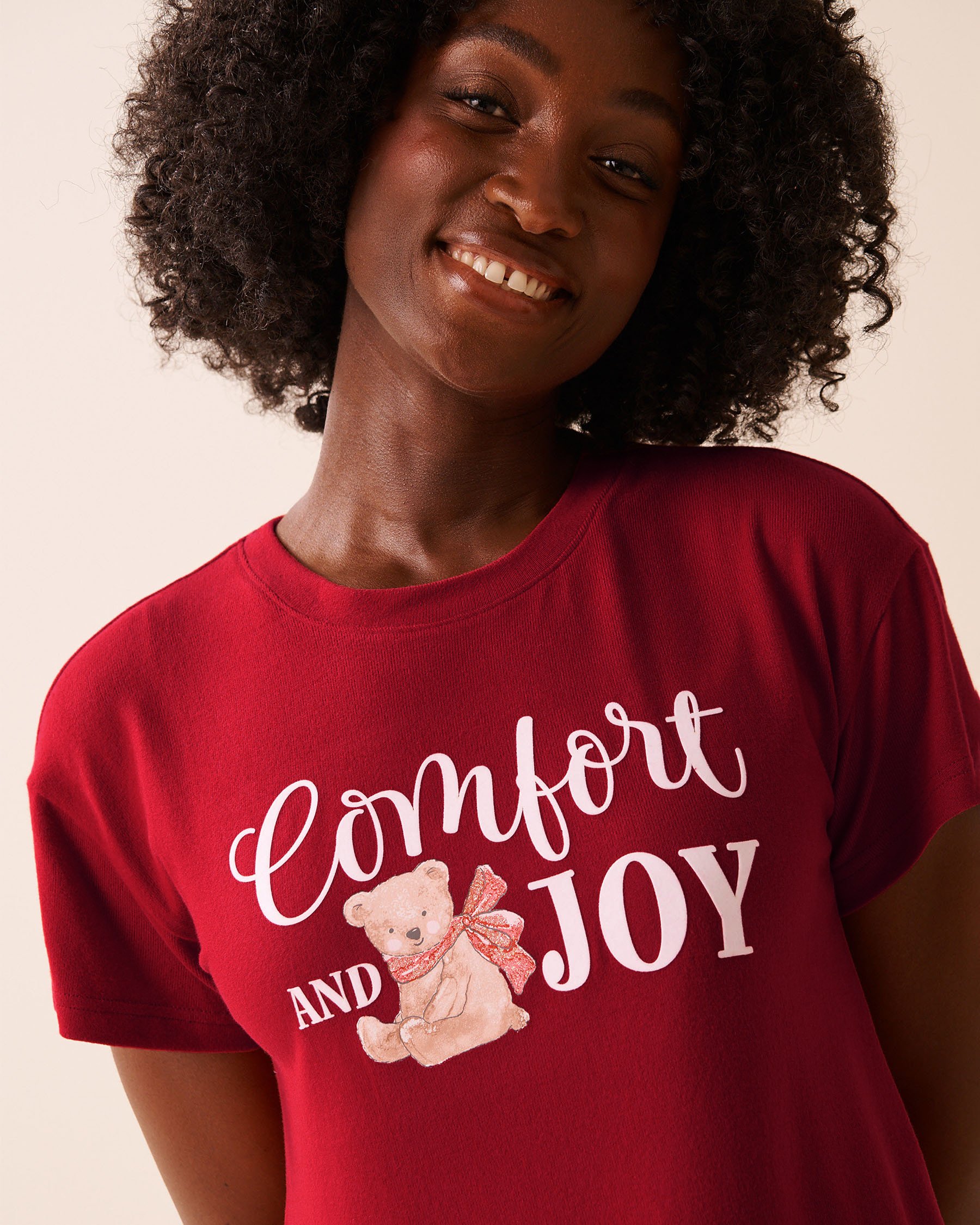 LA VIE EN ROSE T-shirt en fibres recyclées imprimé ourson Rouge/Oursons 40100791 LA VIE EN ROSE T-shirt en fibres recyclées imprimé ourson Rouge/Oursons 40100791 - View5