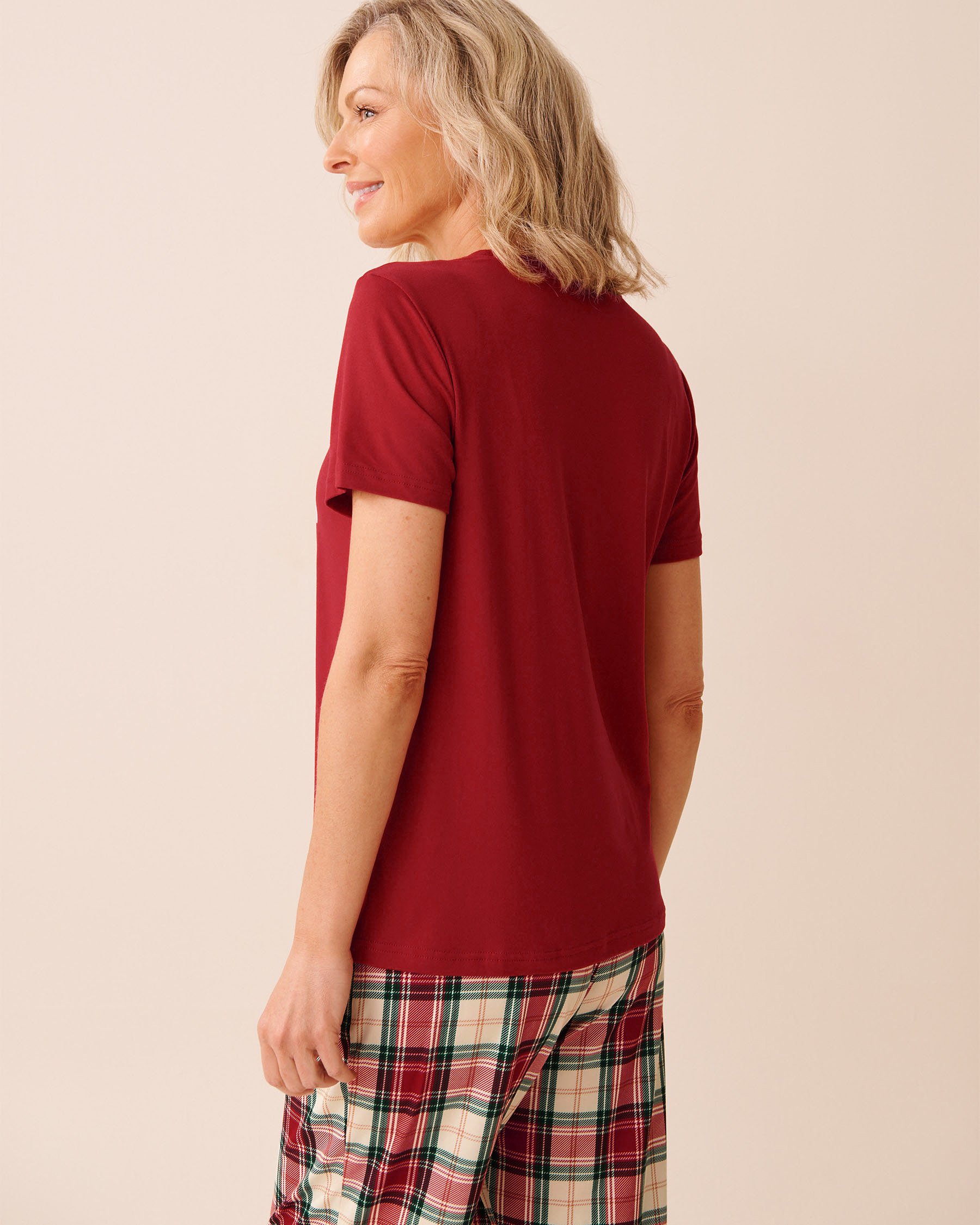 LA VIE EN ROSE T-shirt ultra doux imprimé ourson Rouge/Oursons 40100808 - Voir2