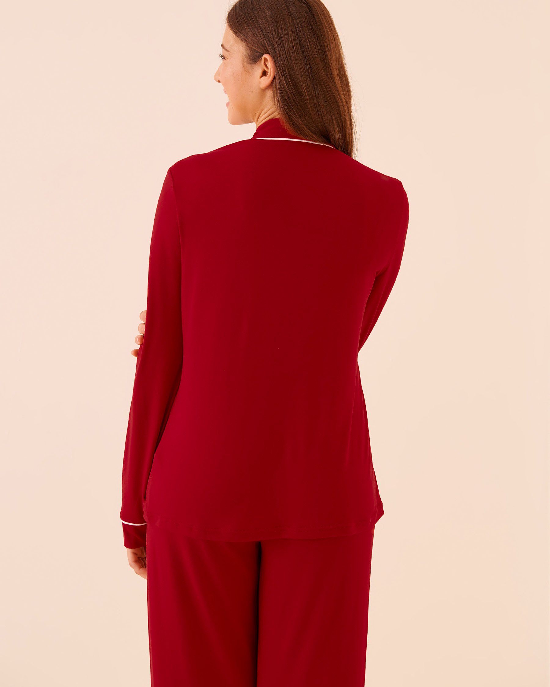 LA VIE EN ROSE Chemisier manches longues ultra doux imprimé Comfort & Joy Rouge joyeux 40100810 - Voir4