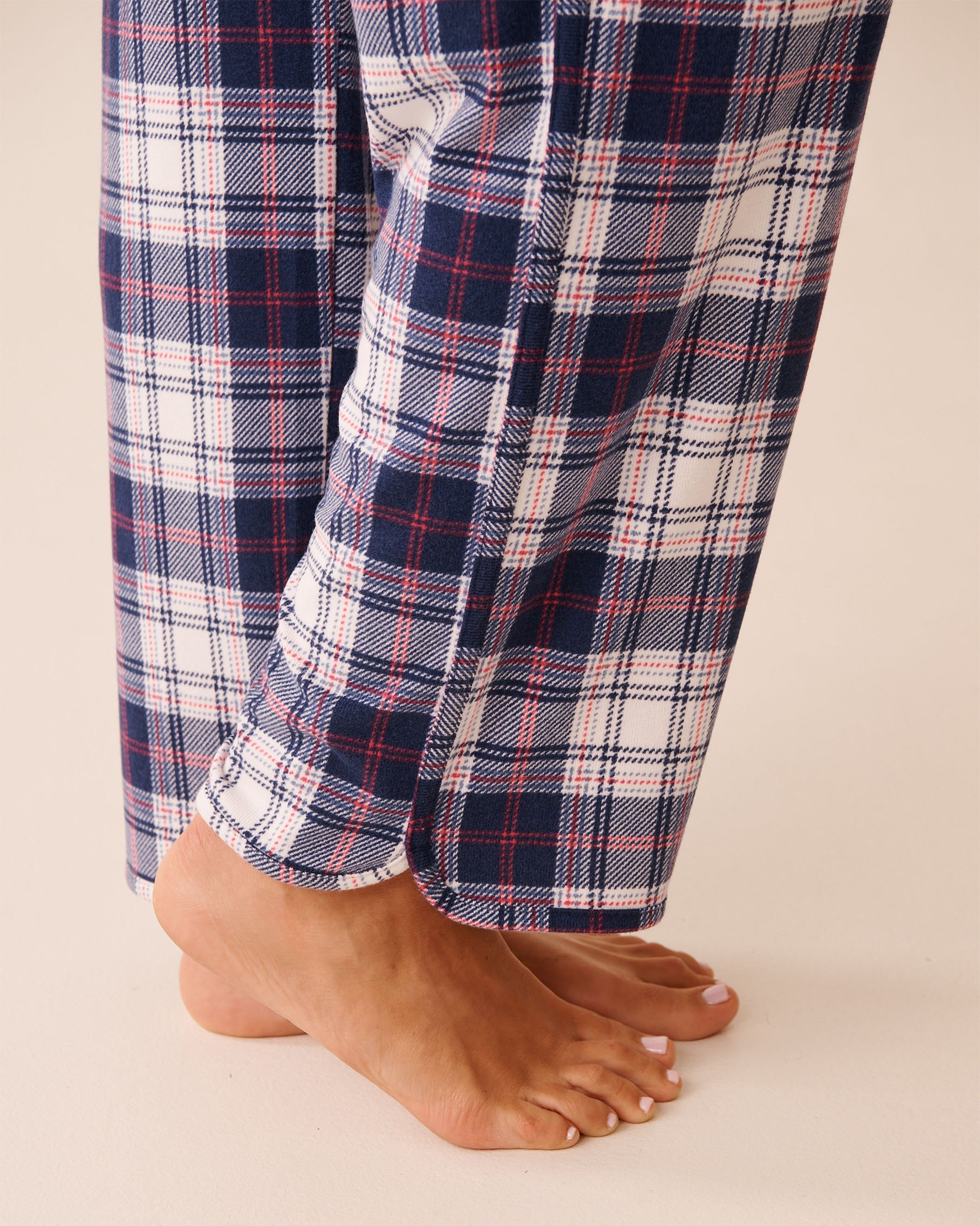 LA VIE EN ROSE Blue Plaid Recycled Fibers Pajama Pants Blue Plaid 40200785 LA VIE EN ROSE Blue Plaid Recycled Fibers Pajama Pants Blue Plaid 40200785 - View3