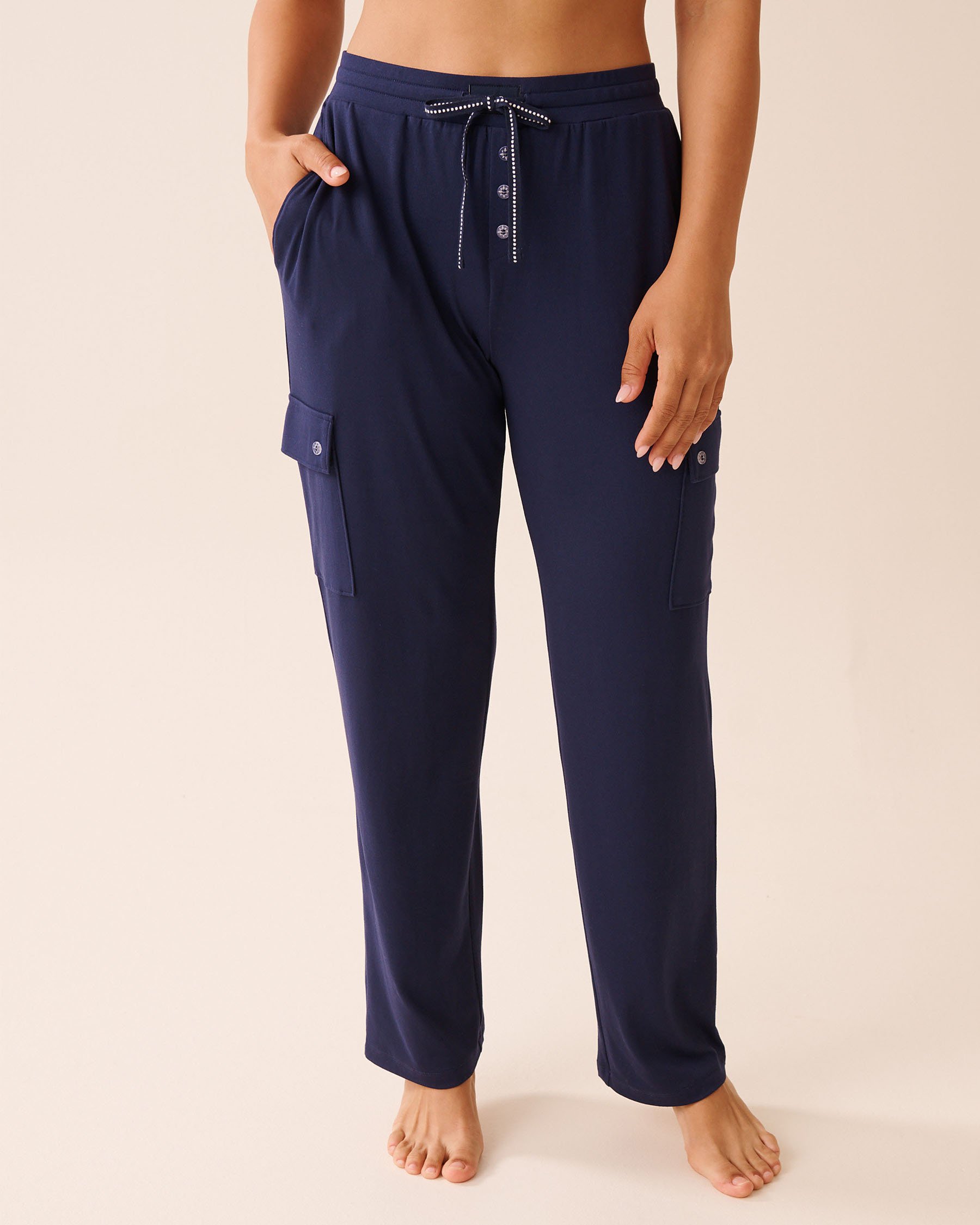 LA VIE EN ROSE Pantalon de pyjama ultra doux Bleu nuit 40200791 - Voir1