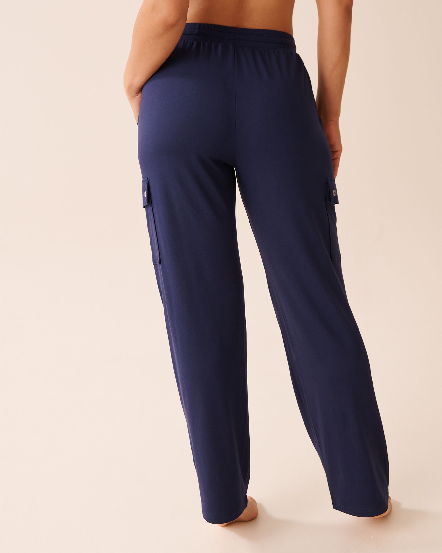 LA VIE EN ROSE Pantalon de pyjama ultra doux Bleu nuit 40200791 - Voir2
