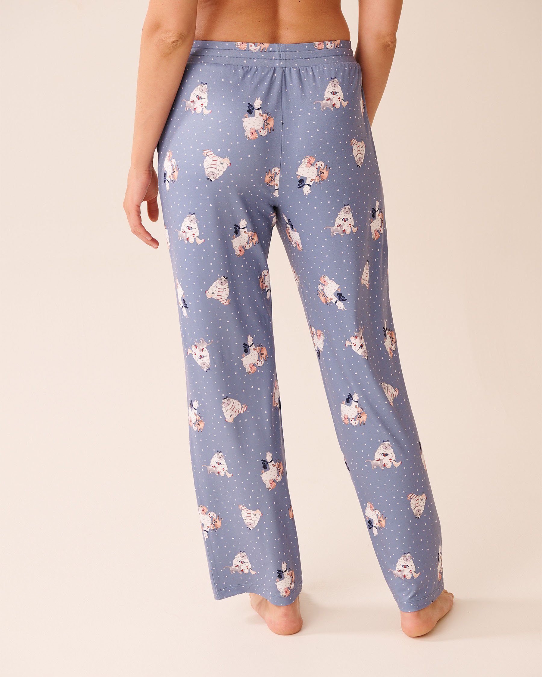 LA VIE EN ROSE Pantalon de pyjama ultra doux imprimé amis de la ferme Bleu pâle/Animaux de la ferme 40200791 - View2