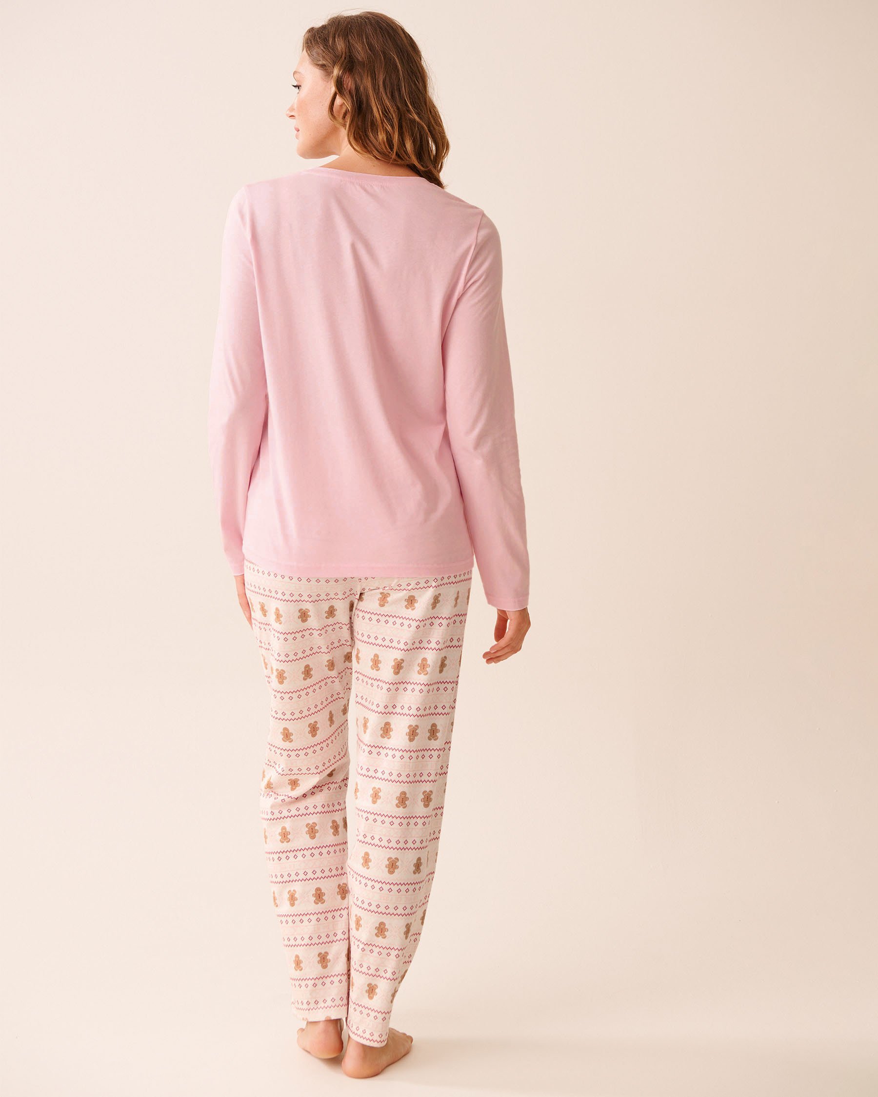 LA VIE EN ROSE Ensemble pyjama en coton imprimé pain d'épices Rose/Pain d'épices 40400087 - Voir3