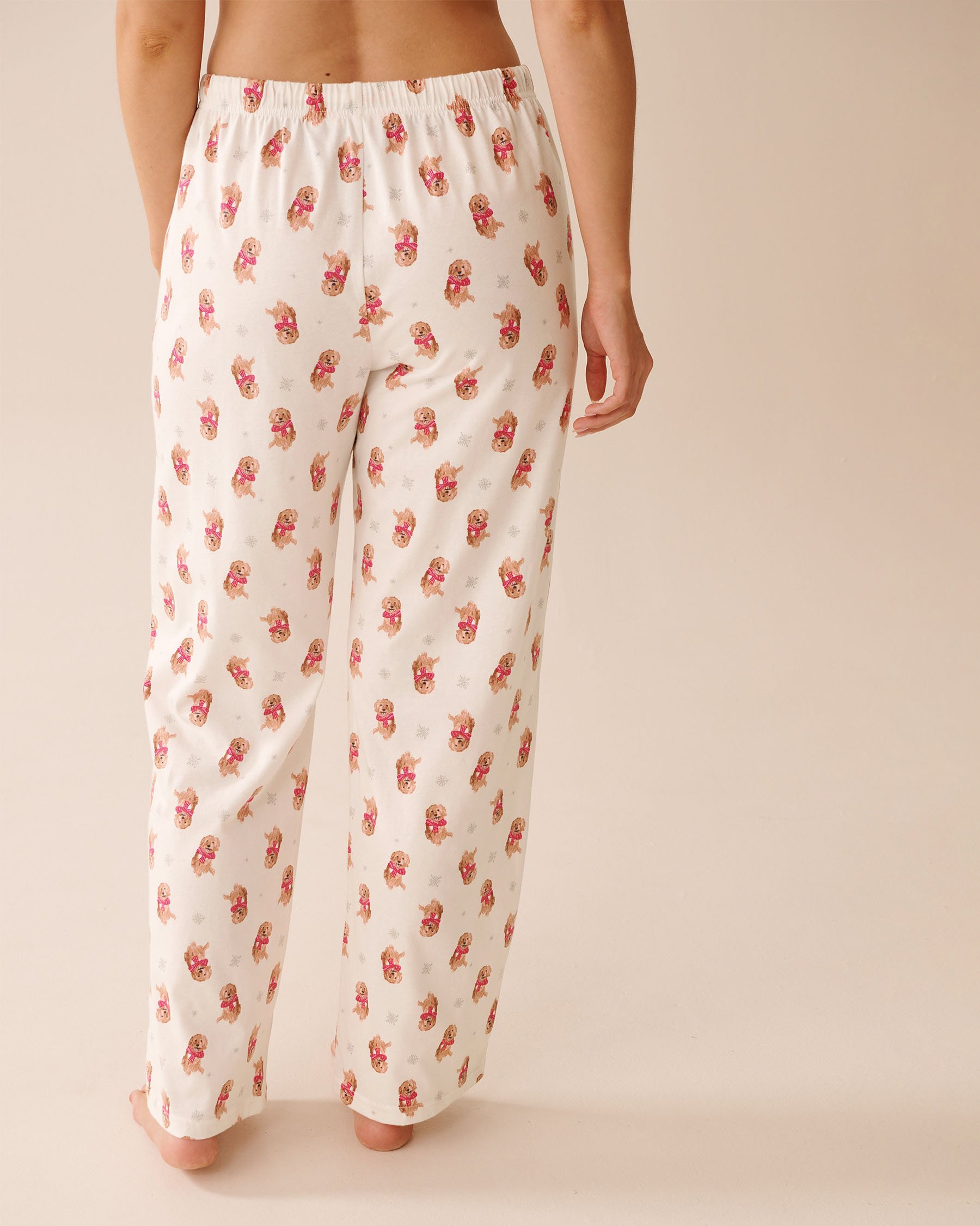 LA VIE EN ROSE Ensemble pyjama en coton imprimé chien Rouge/Chiens 40400087 - Voir6