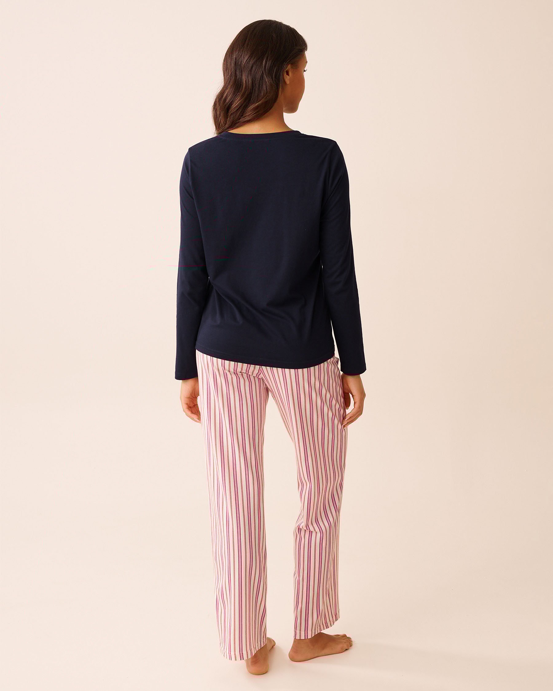 LA VIE EN ROSE Ensemble pyjama en coton imprimé sucre d'orge Bleu/Sucre d'orge 40400087 - Voir2