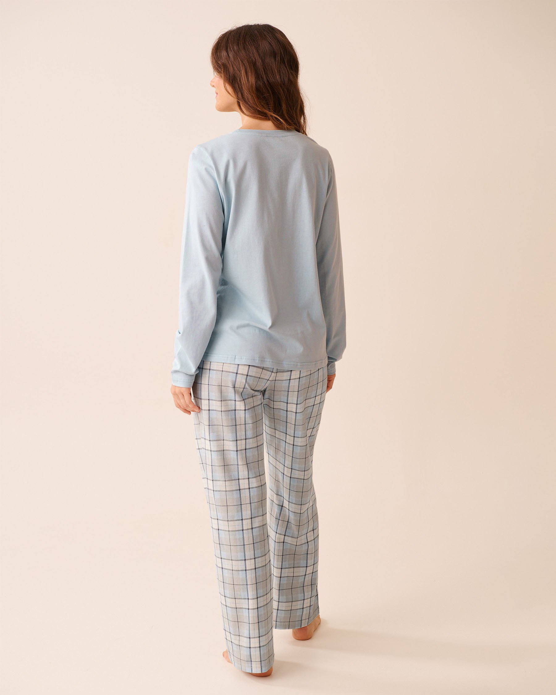 LA VIE EN ROSE Ensemble pyjama en coton imprimé ours polaire Bleu pâle/Ours polaires 40400087 - Voir2
