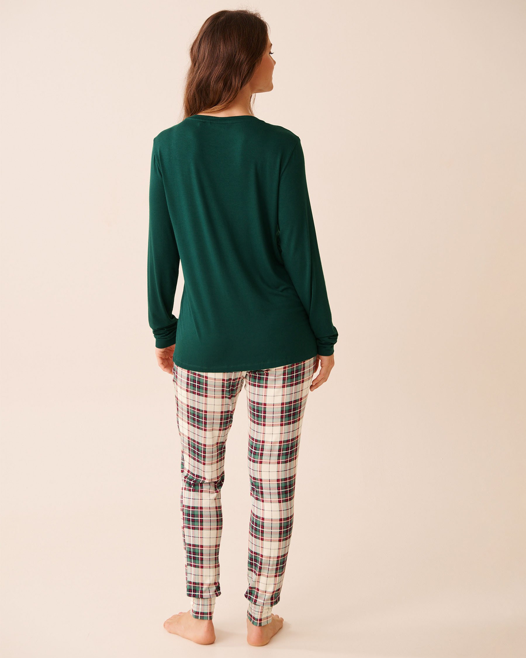 LA VIE EN ROSE Ensemble pyjama manches longues imprimé chien Vert/Chiens 40400088 - Voir2