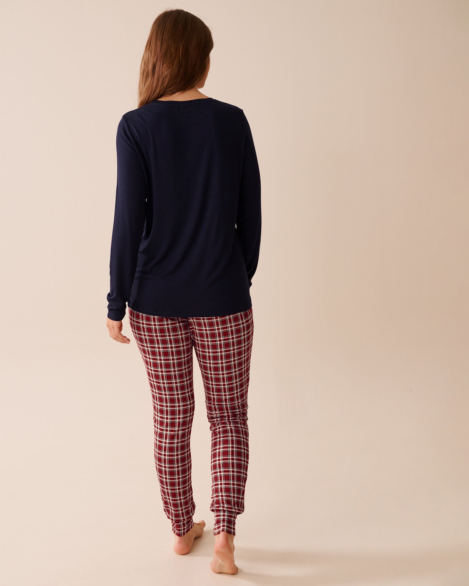 LA VIE EN ROSE Ensemble pyjama manches longues imprimé pain d'épices Bleu/Pain d'épices 40400088 - Voir4