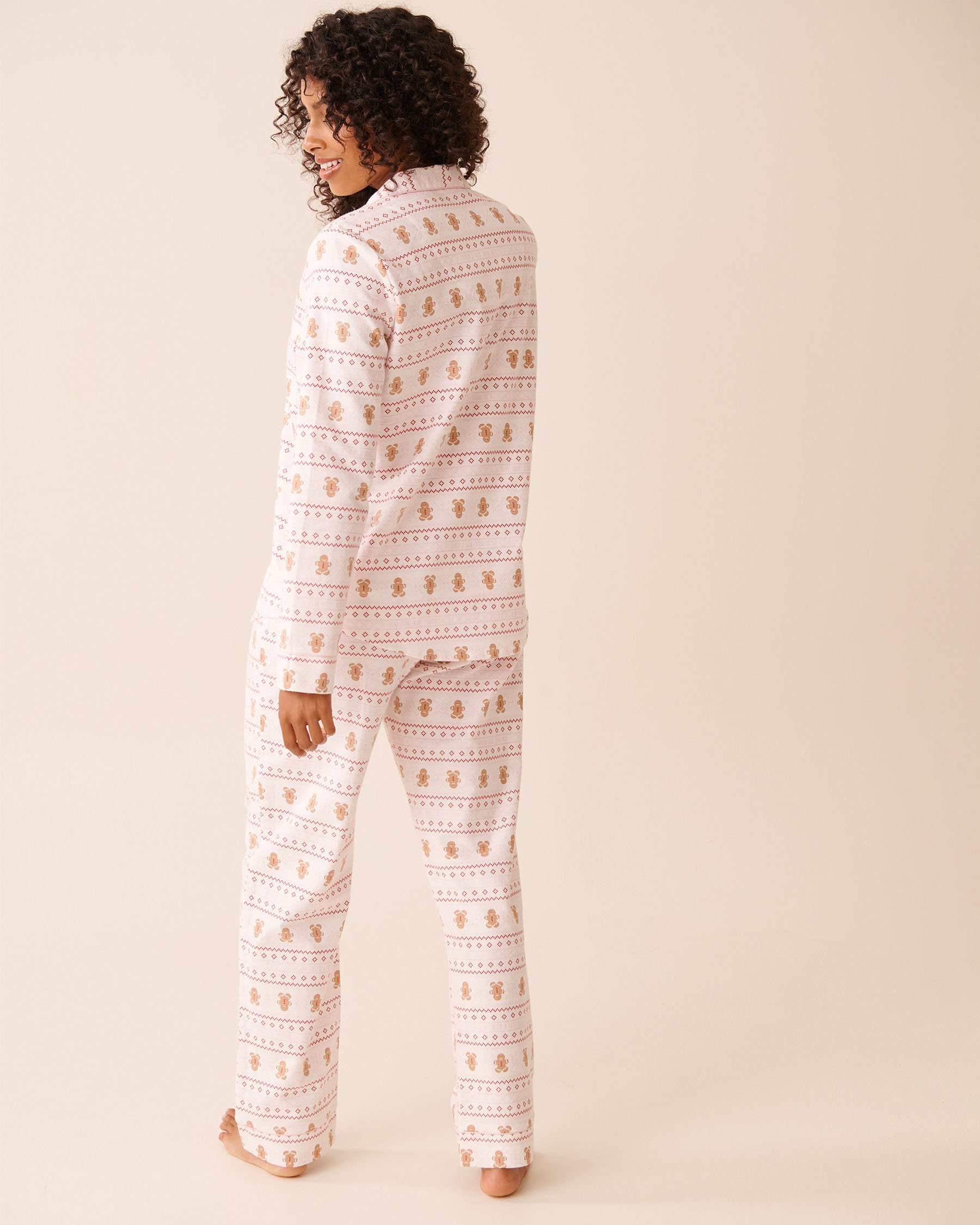 LA VIE EN ROSE Ensemble pyjama en flanelle imprimé pain d'épices Imprimé nordique/Pain d'épices 40400089 - Voir2
