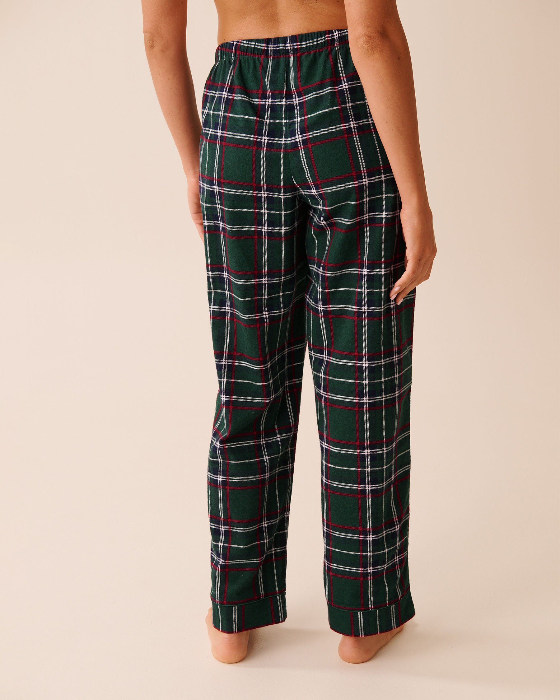 LA VIE EN ROSE Ensemble pyjama en flanelle carreaux verts Carreaux verts 40400089 - Voir5