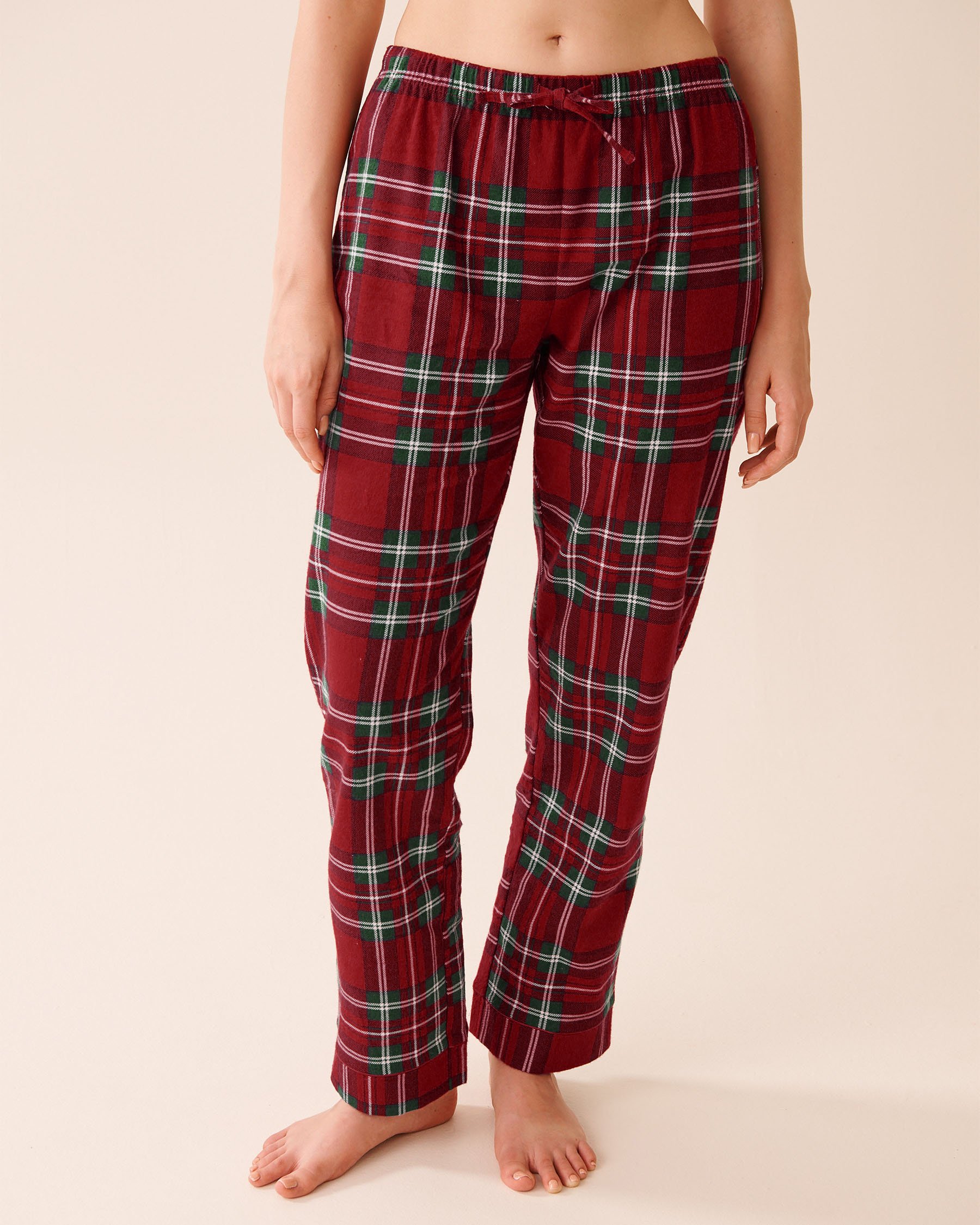 LA VIE EN ROSE Ensemble pyjama en flanelle carreaux rouges Carreaux rouges et verts 40400089 - Voir4