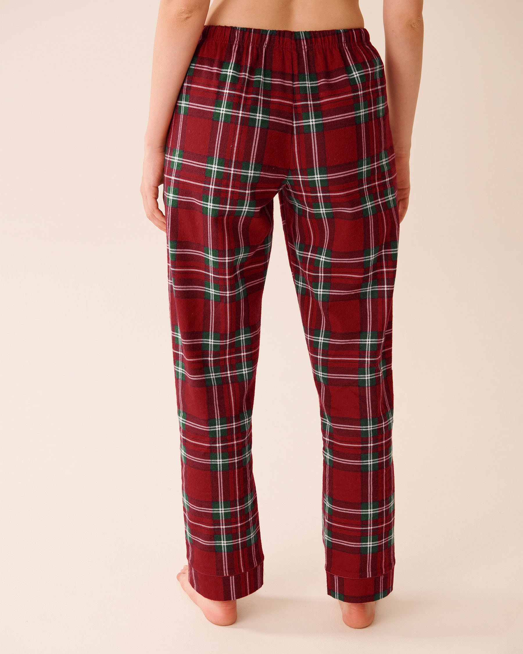 LA VIE EN ROSE Ensemble pyjama en flanelle carreaux rouges Carreaux rouges et verts 40400089 - Voir5