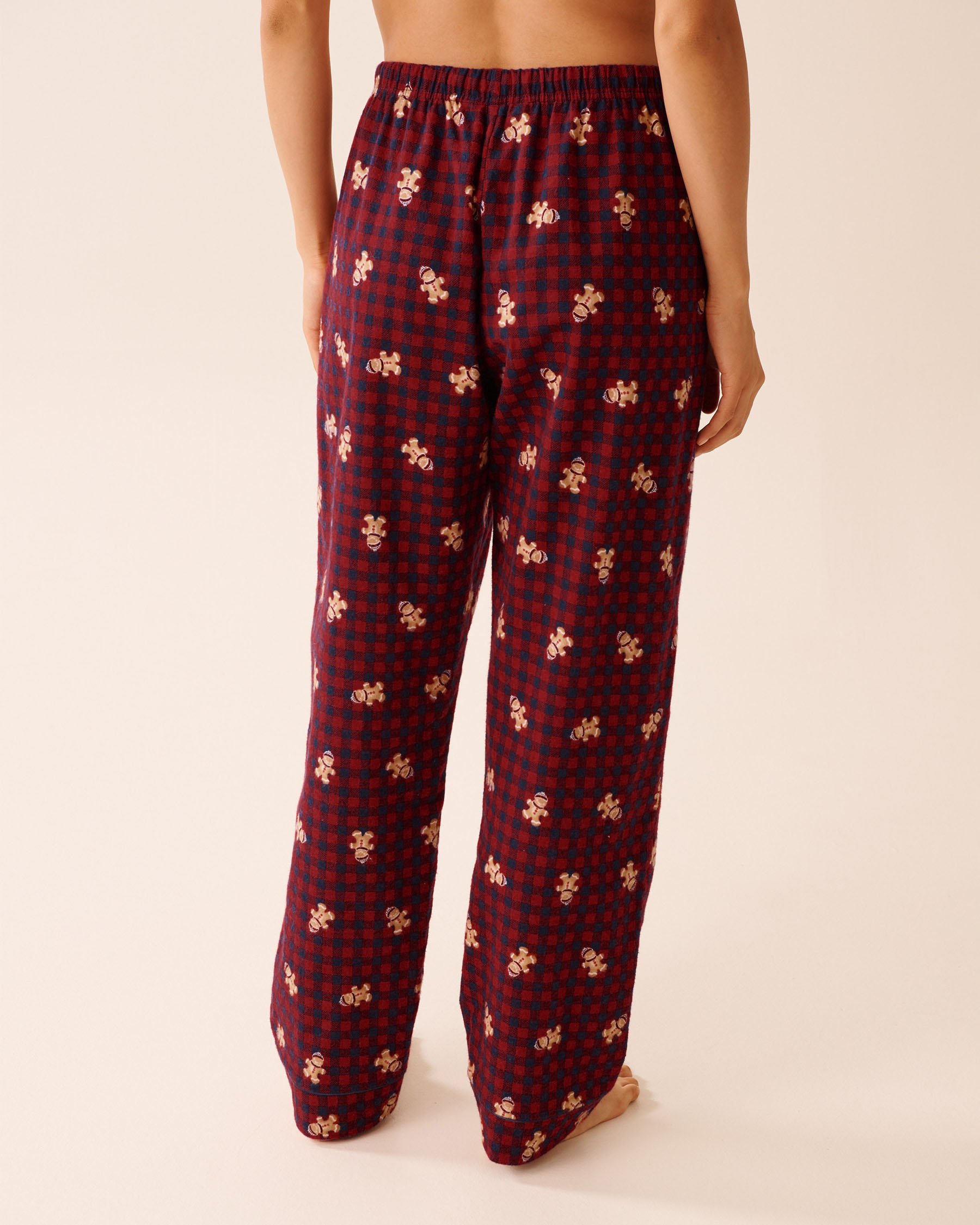 LA VIE EN ROSE Ensemble pyjama en flanelle imprimé pain d'épices Carreaux rouges/Pain d'épices 40400089 - Voir7