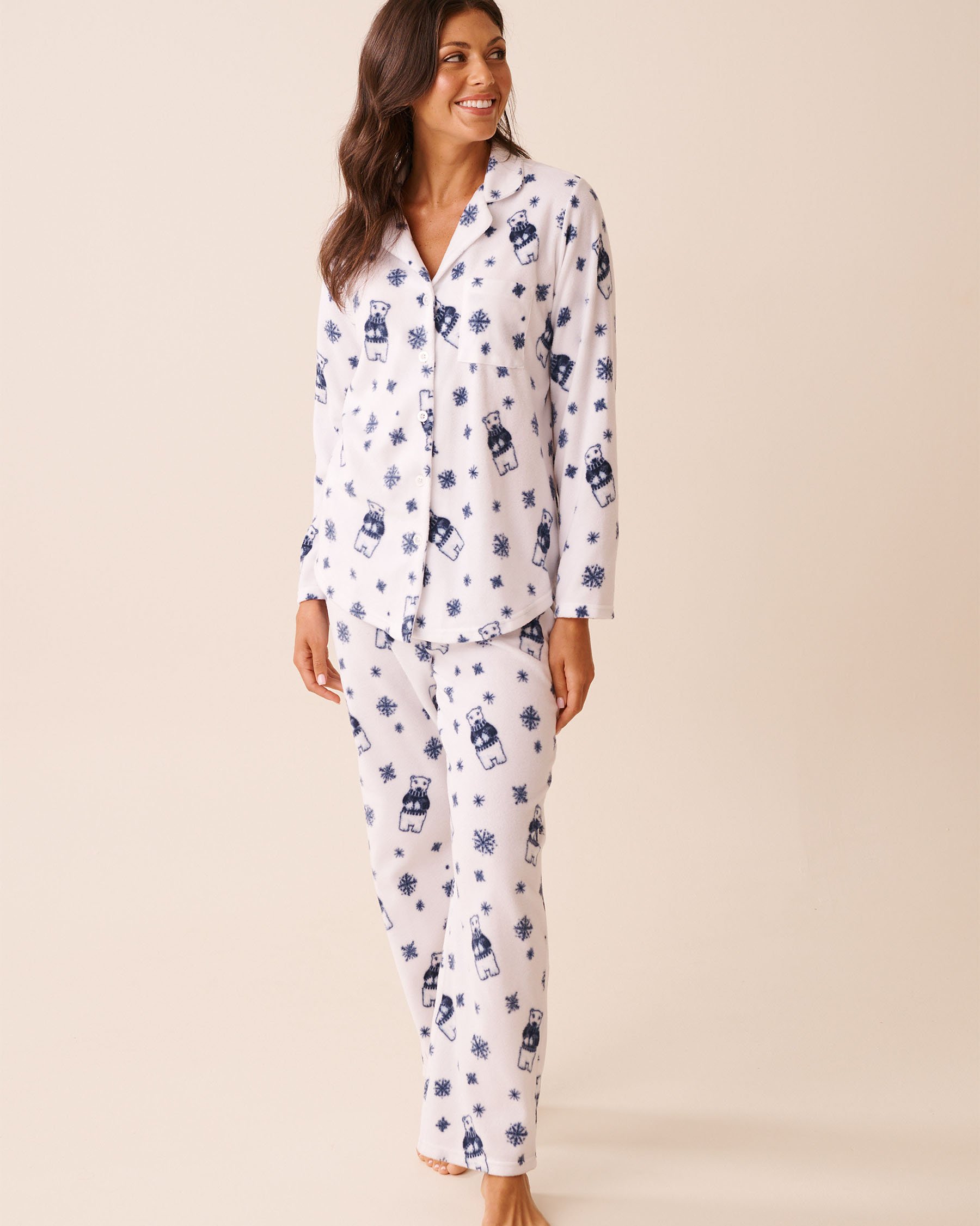 LA VIE EN ROSE Ensemble pyjama en polaire imprimé ours polaire Blanc/Ours polaires 40400090 - View1