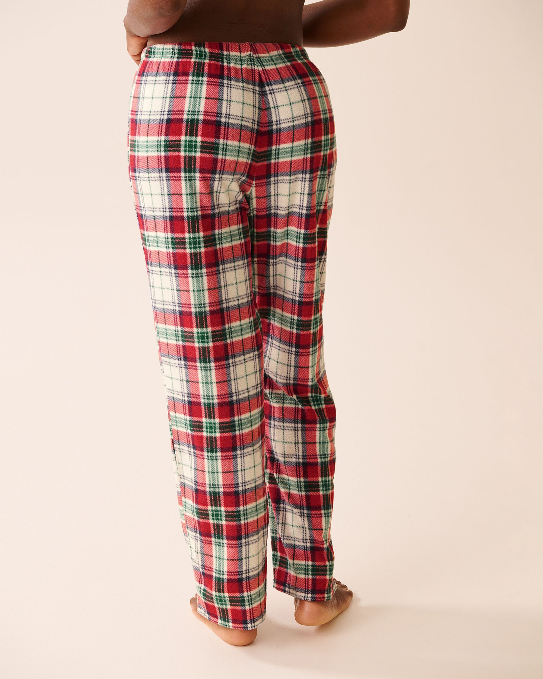 LA VIE EN ROSE Ensemble pyjama en polaire carreaux rouges Carreaux rouges et blancs 40400090 - Voir5
