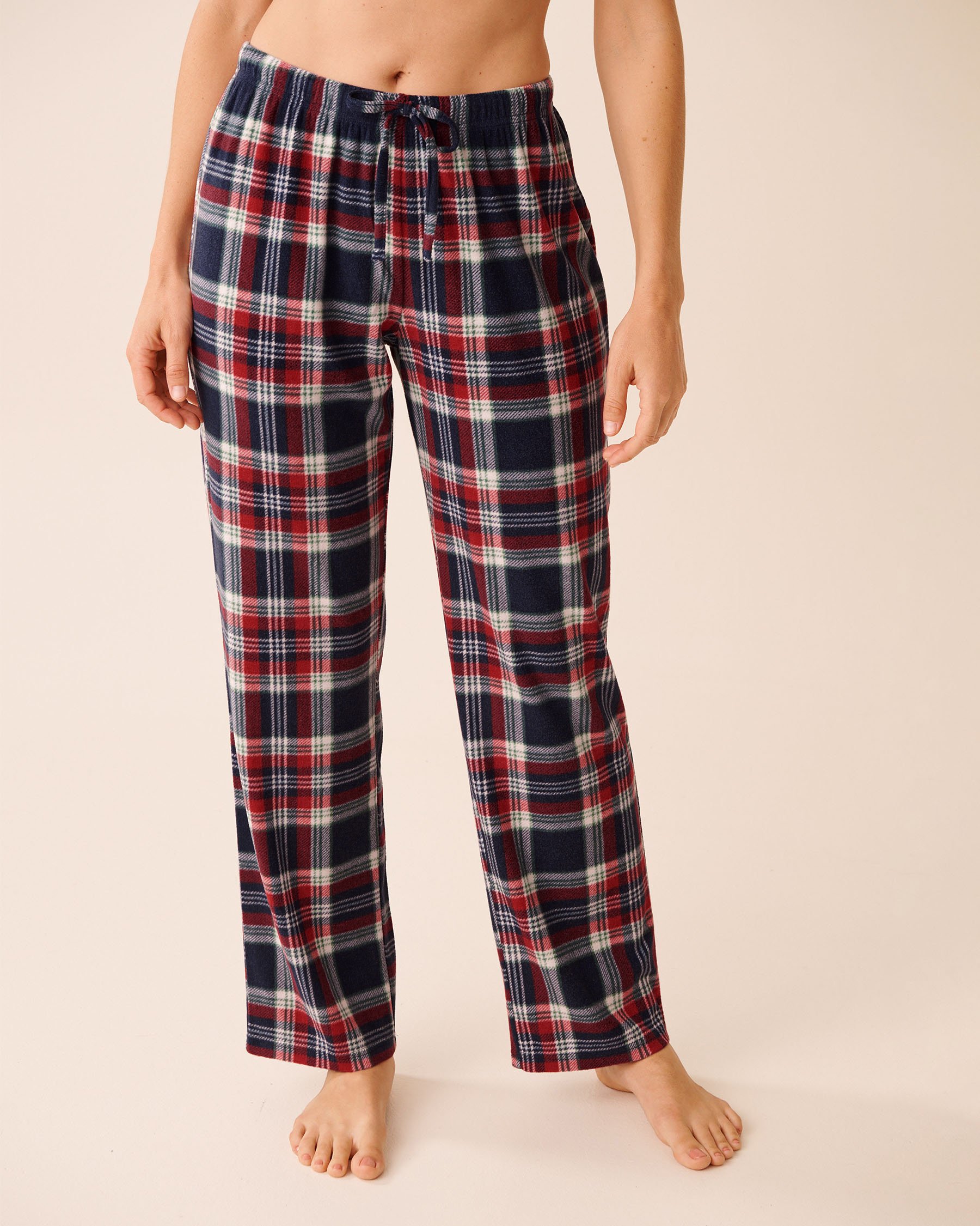 LA VIE EN ROSE Ensemble pyjama en polaire carreaux bleus Carreaux rouges et bleus 40400090 - Voir4
