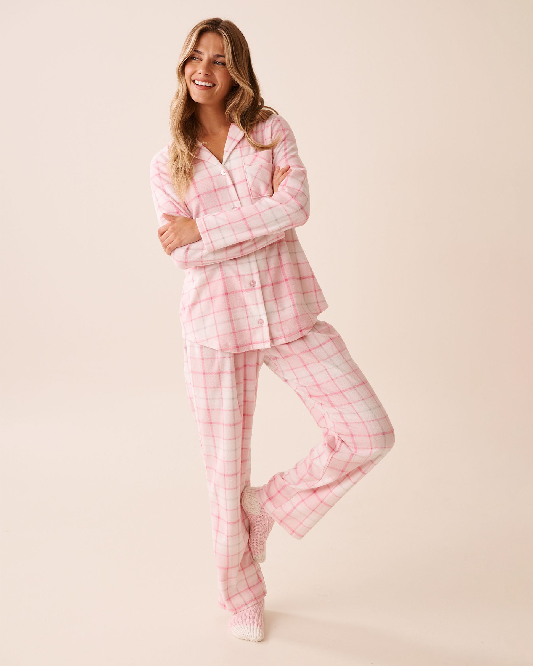 LA VIE EN ROSE Bas en tricot broderie chat Rose/Chat 40700423 - View4