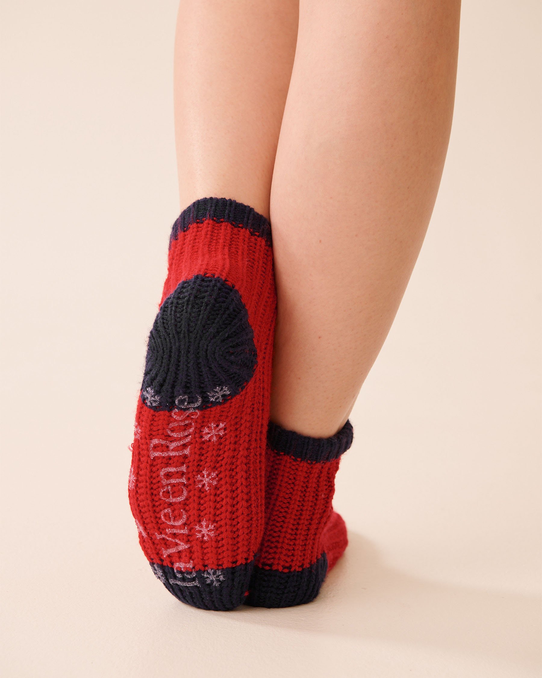 LA VIE EN ROSE Embroidered Gingerbread Socks Red/Gingerbread 40700423 - View3