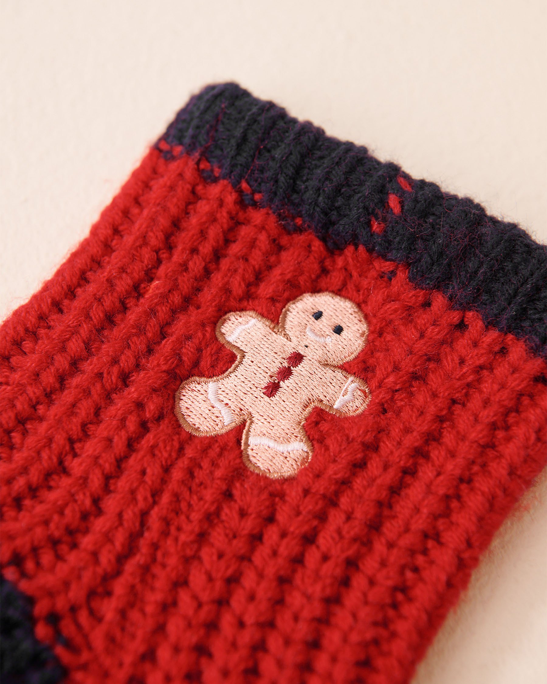 LA VIE EN ROSE Embroidered Gingerbread Socks Red/Gingerbread 40700423 - View4