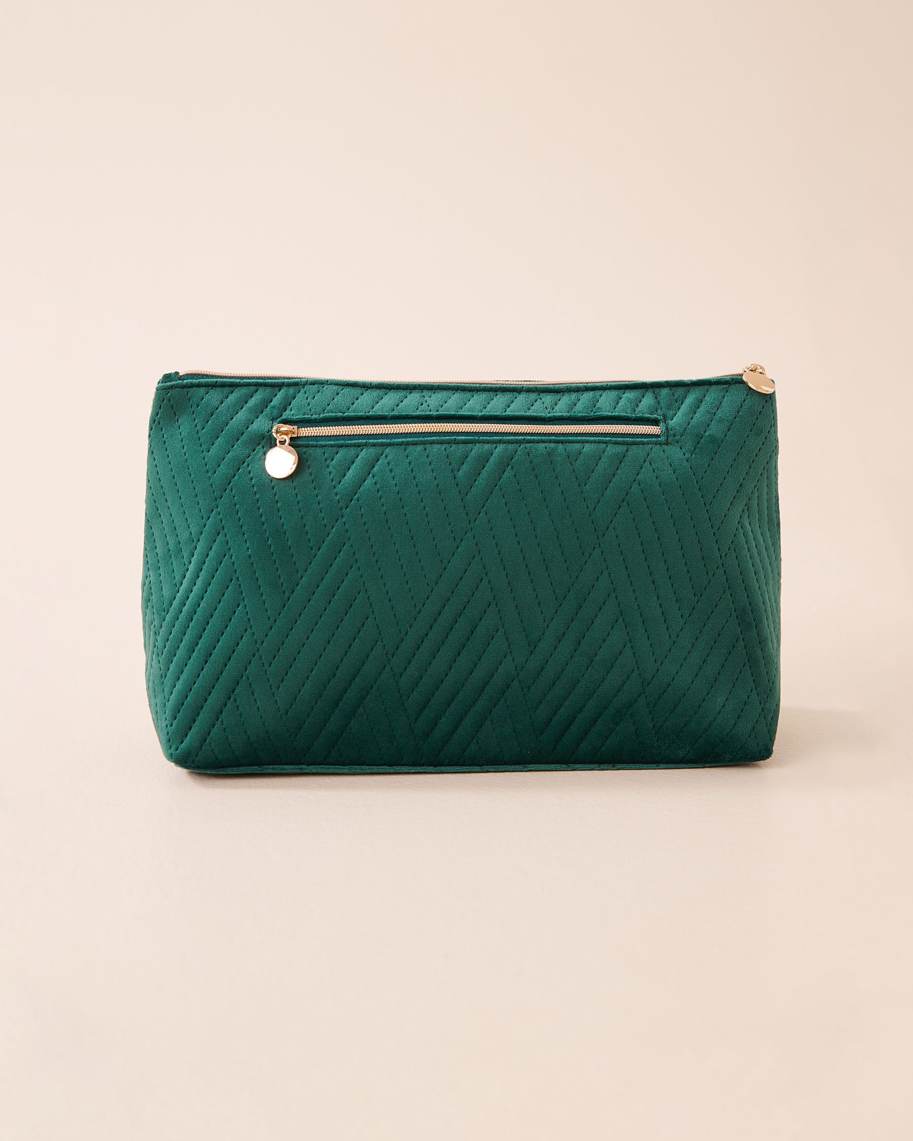 LA VIE EN ROSE 2-in-1 Velvet Cosmetic Bag Fir Green 40700428 - View5