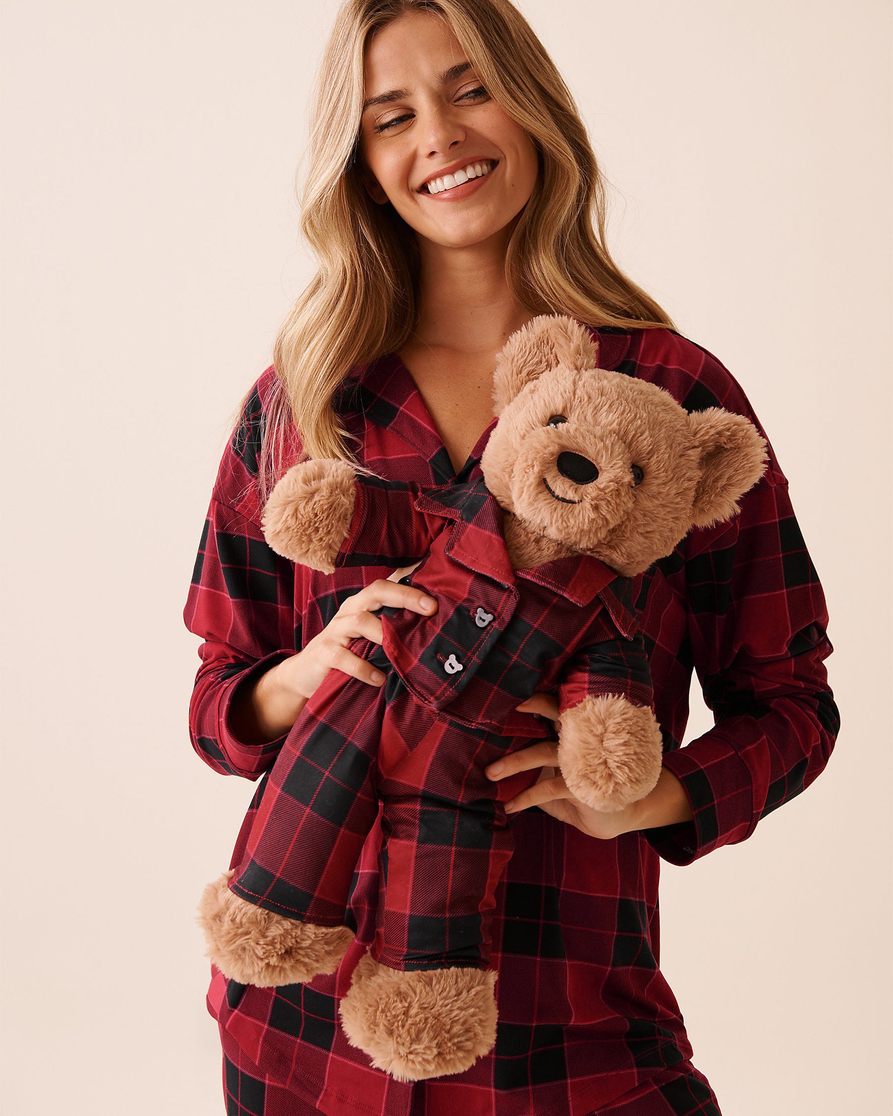 LA VIE EN ROSE Peluche ourson Brun clair 40700435 - Voir3
