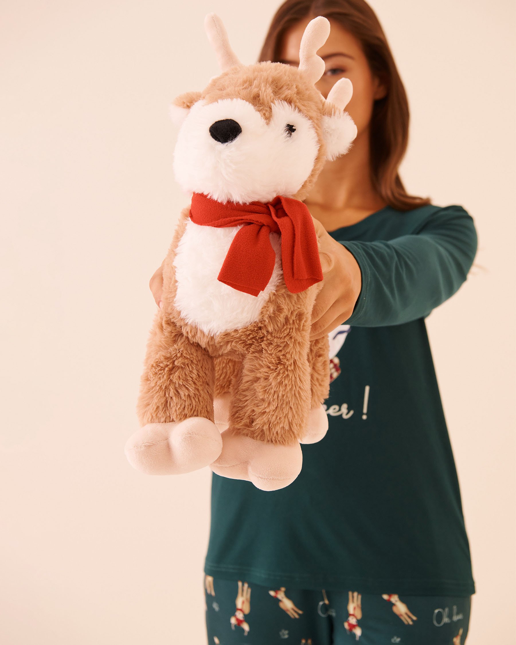 LA VIE EN ROSE Peluche cerf Brun clair 40700436 - Voir2