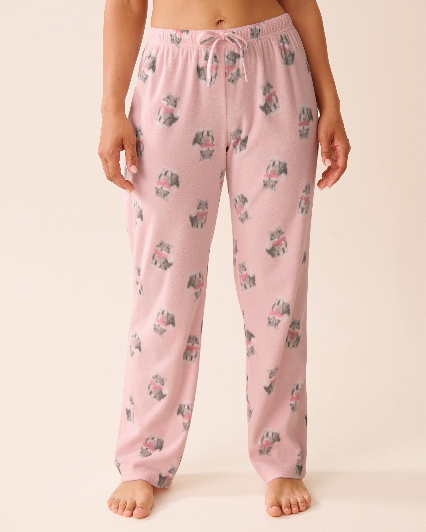 LA VIE EN ROSE Ensemble pyjama en polaire imprimé chat Rose/Chats 40400090 - Voir3