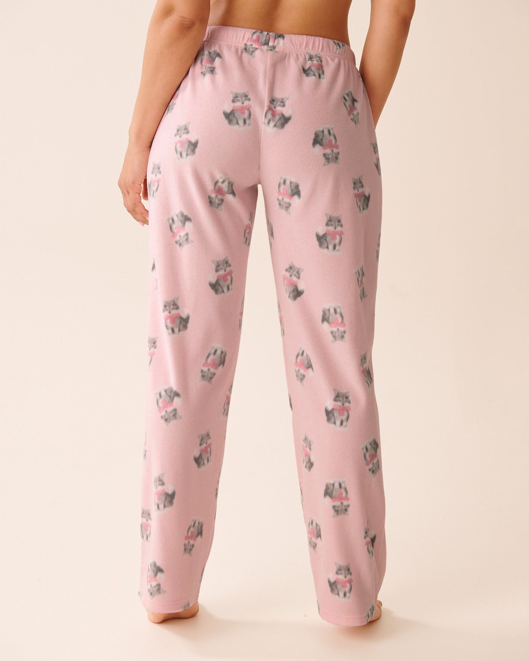 LA VIE EN ROSE Ensemble pyjama en polaire imprimé chat Rose/Chats 40400090 - Voir4