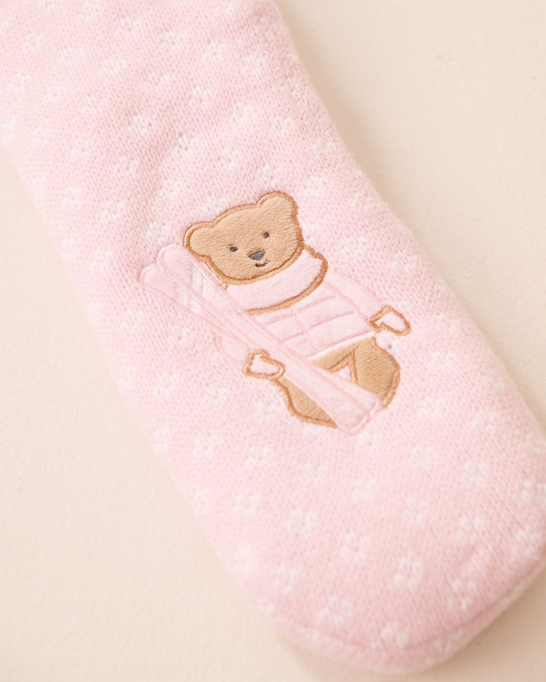 LA VIE EN ROSE Long Knit and Sherpa Teddy Bear Socks Light Pink/Teddy Bear 40700426 - View3