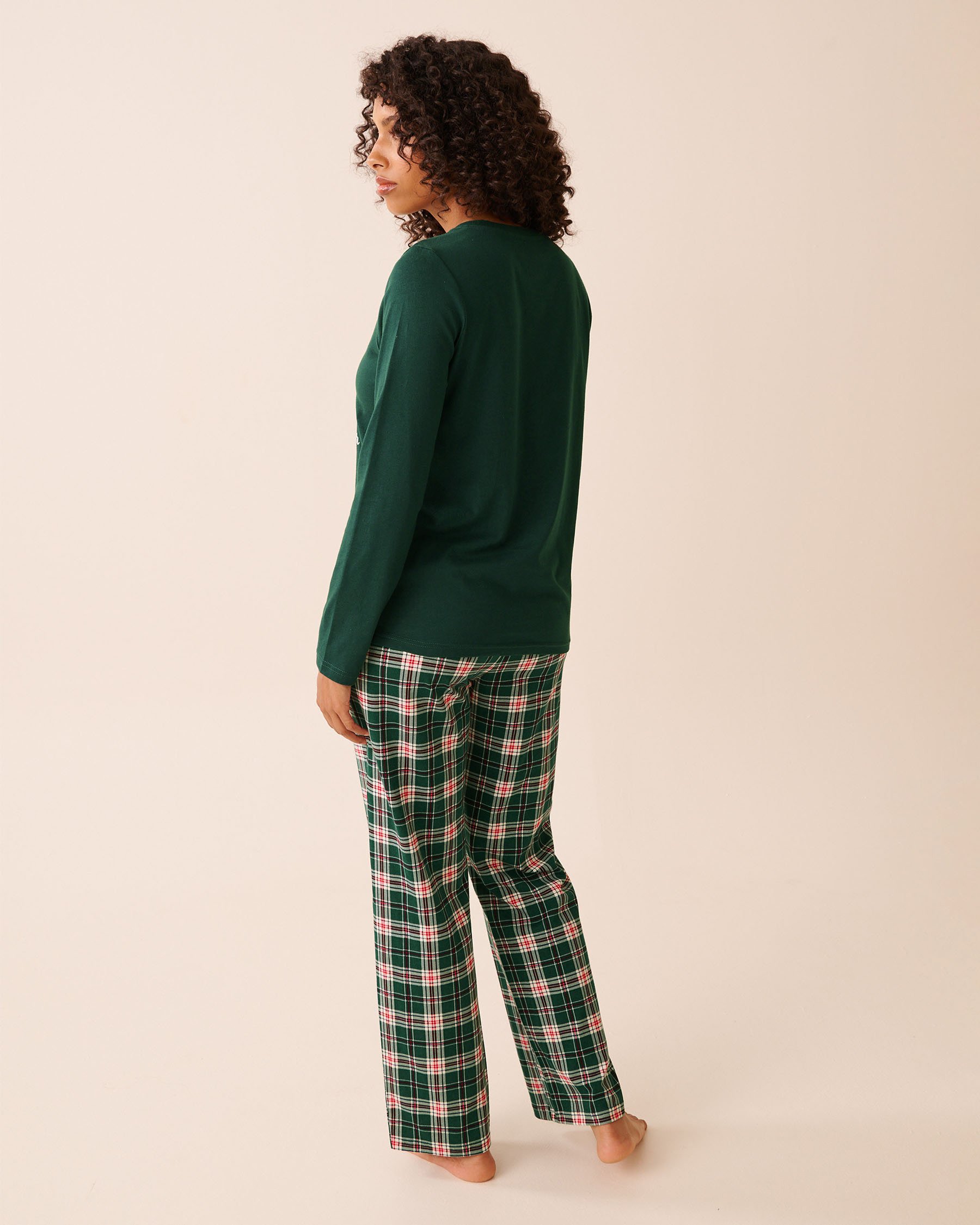 LA VIE EN ROSE Penguin Print Cotton PJ Set Green/Penguins 40400087 - View2