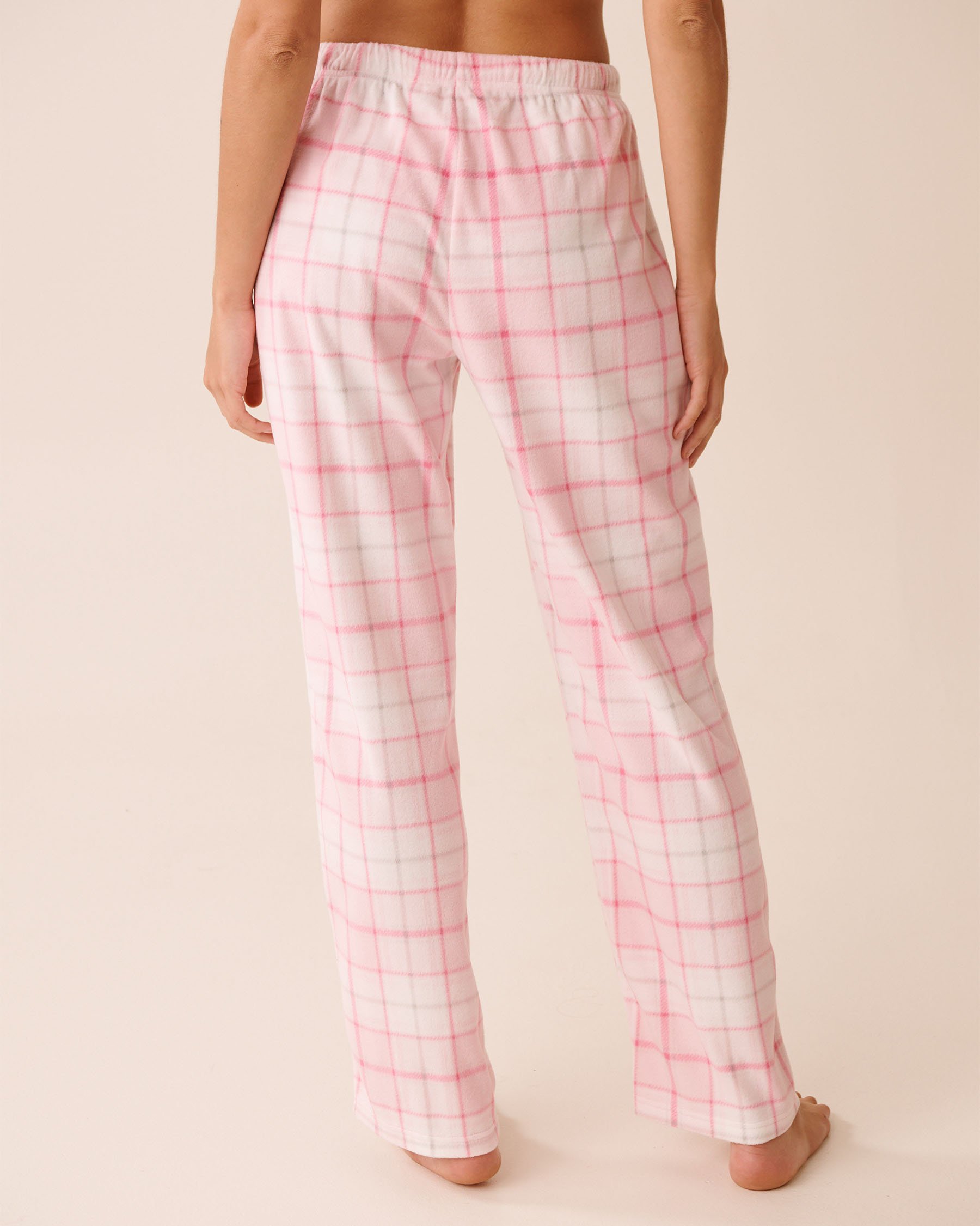 LA VIE EN ROSE Pink Plaid Microfleece PJ Set Light Pink Plaid 40400090 - View5