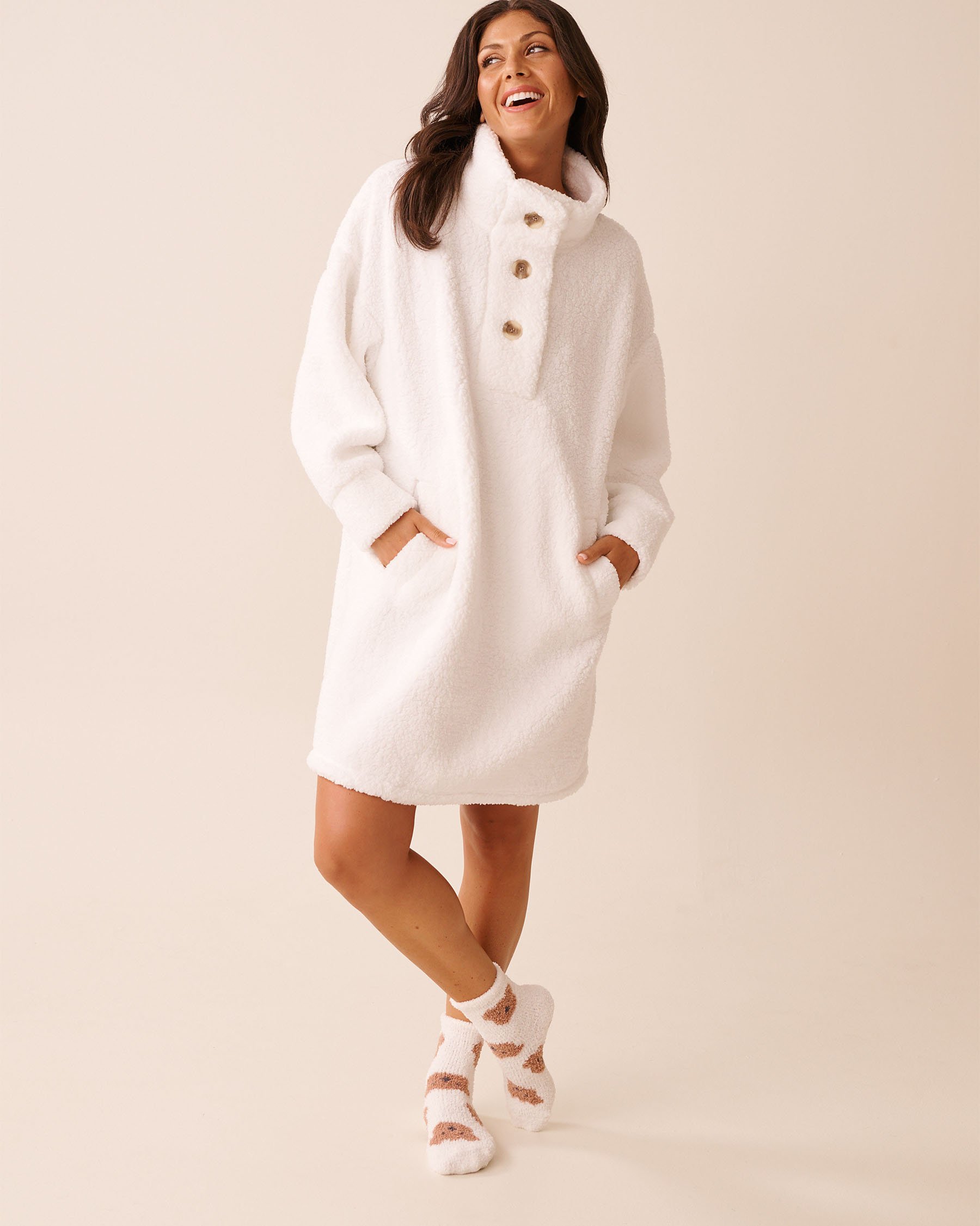 LA VIE EN ROSE Plush Teddy Bear Socks White/Teddy Bears 40700425 - View3