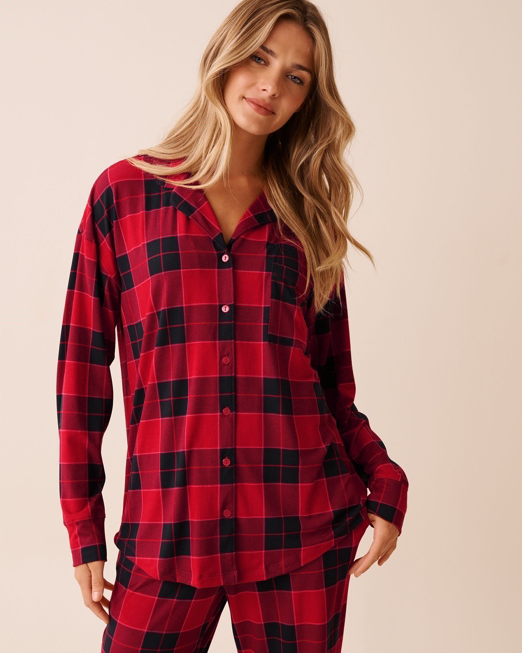 LA VIE EN ROSE Buffalo Plaid Super Soft Button-down Shirt Buffalo Plaid 40100818 LA VIE EN ROSE Buffalo Plaid Super Soft Button-down Shirt Buffalo Plaid 40100818 - View1