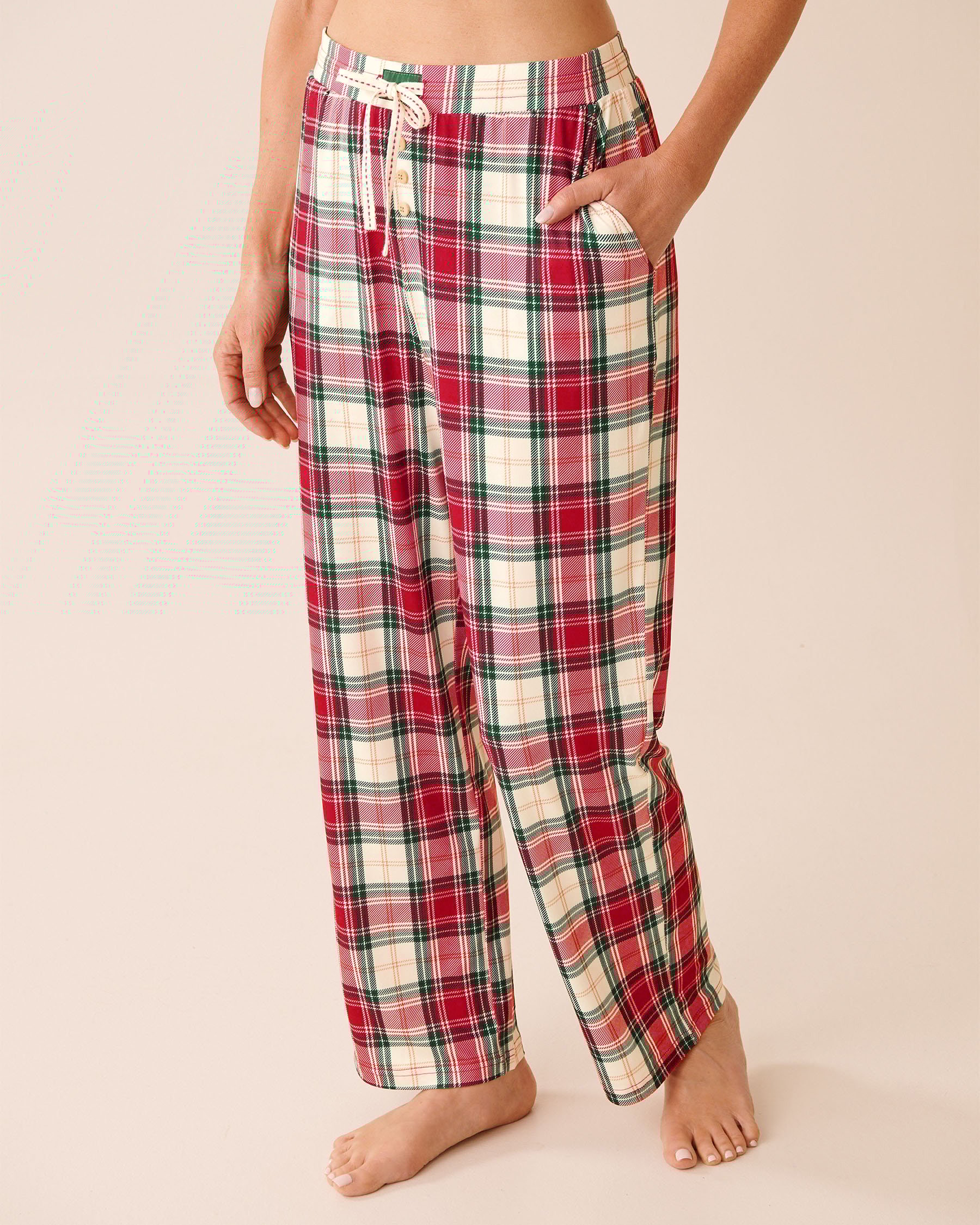 LA VIE EN ROSE Red Plaid Super Soft Pajama Pants Red Plaid 40200794 LA VIE EN ROSE Red Plaid Super Soft Pajama Pants Red Plaid 40200794 - View1