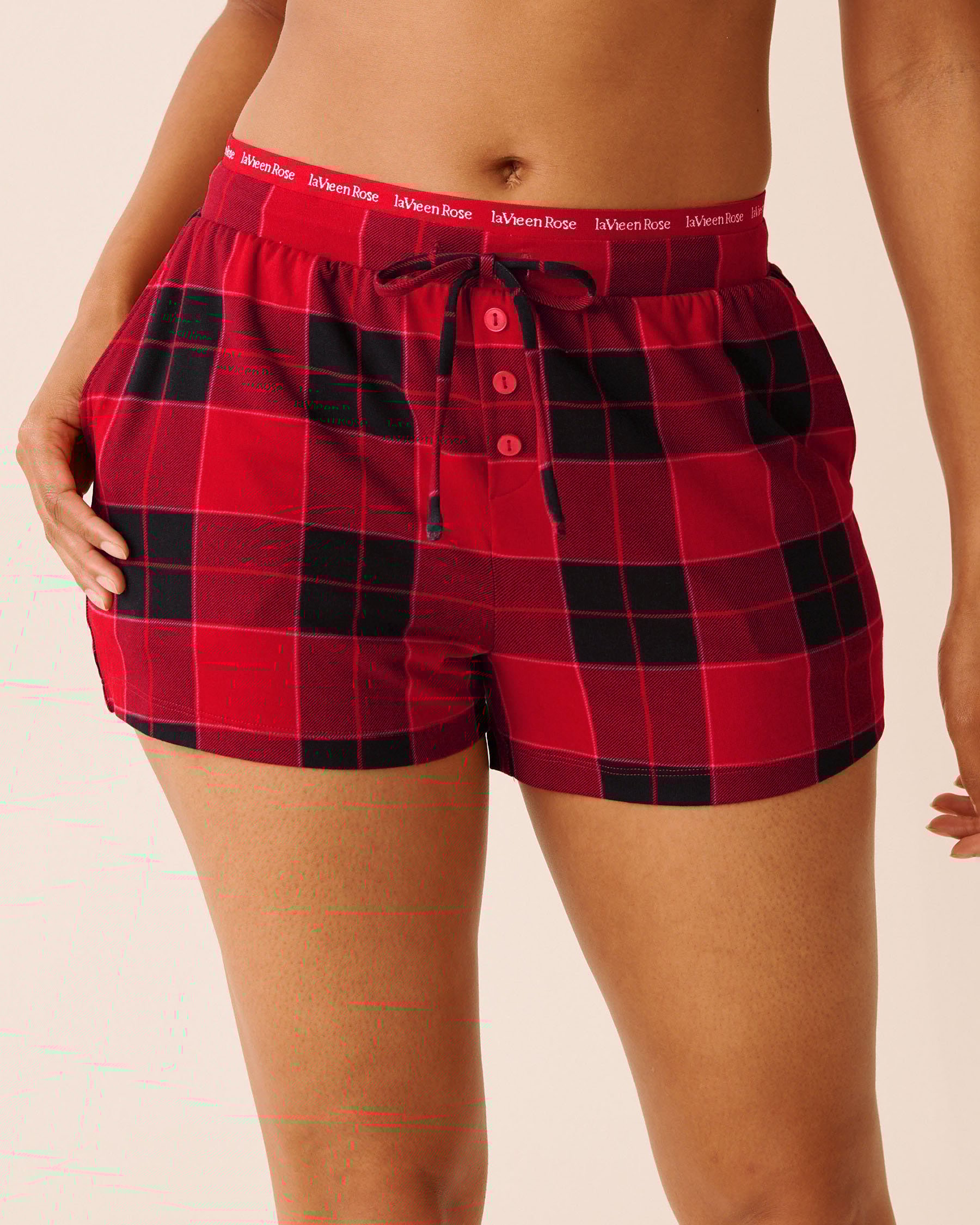 LA VIE EN ROSE Buffalo Plaid Super Soft Pajama Shorts Buffalo Plaid 40200799 LA VIE EN ROSE Buffalo Plaid Super Soft Pajama Shorts Buffalo Plaid 40200799 - View1