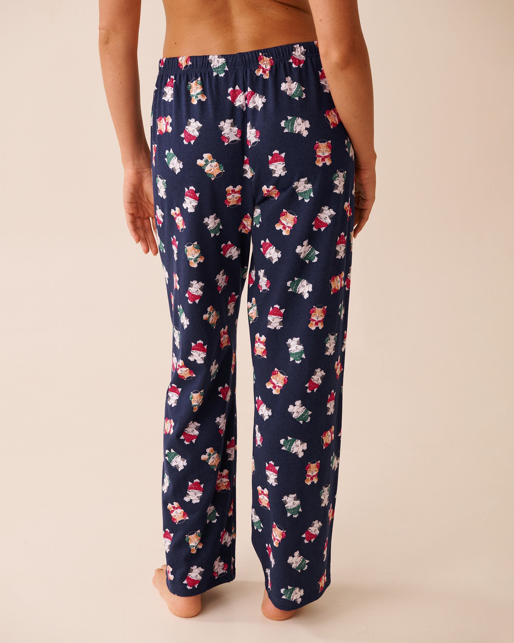 LA VIE EN ROSE Ensemble pyjama en coton imprimé chaton Rouge/Chatons 40400087 - View5