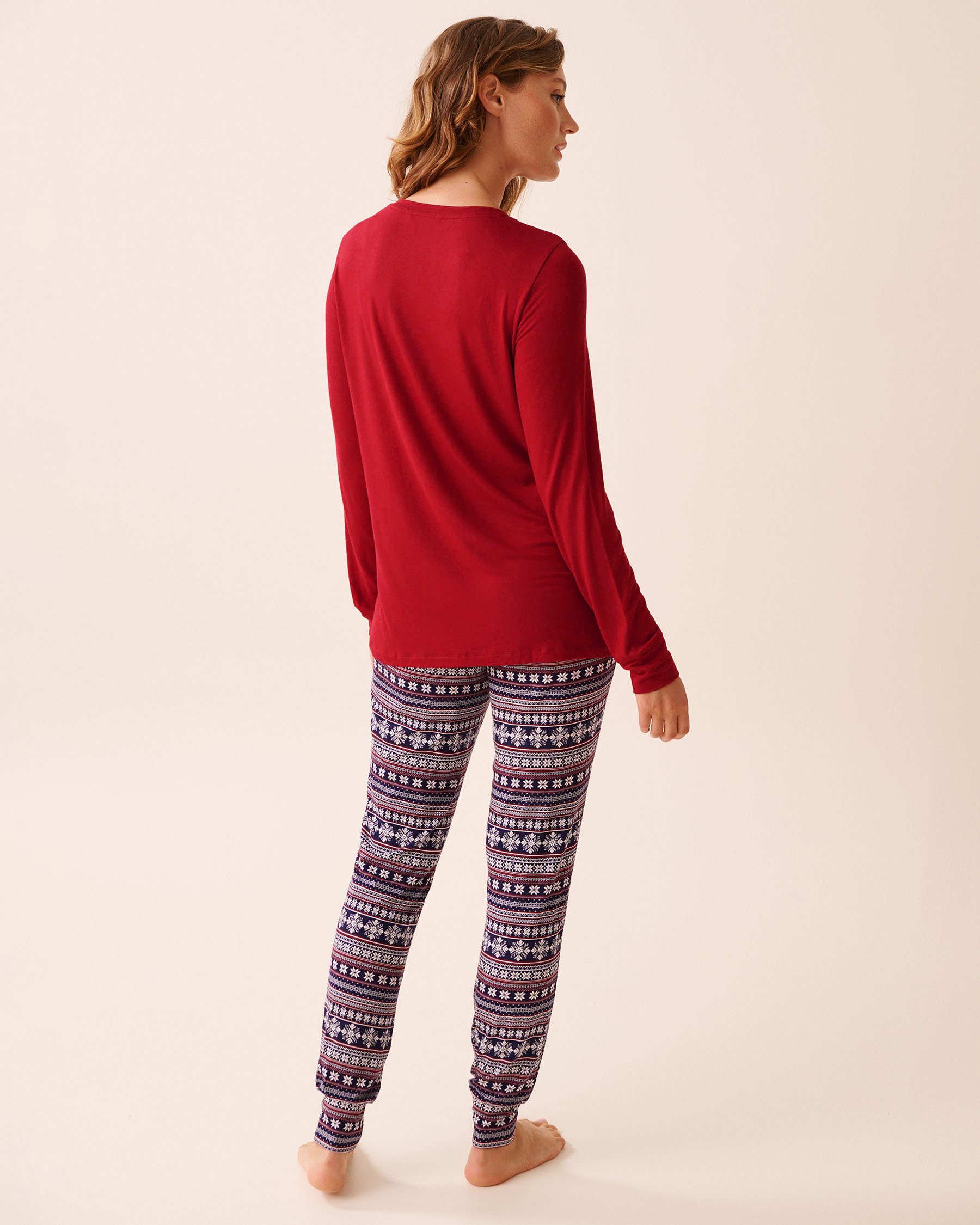 LA VIE EN ROSE Ensemble pyjama manches longues imprimé ours polaire Rouge/Ours polaires 40400088 - View2